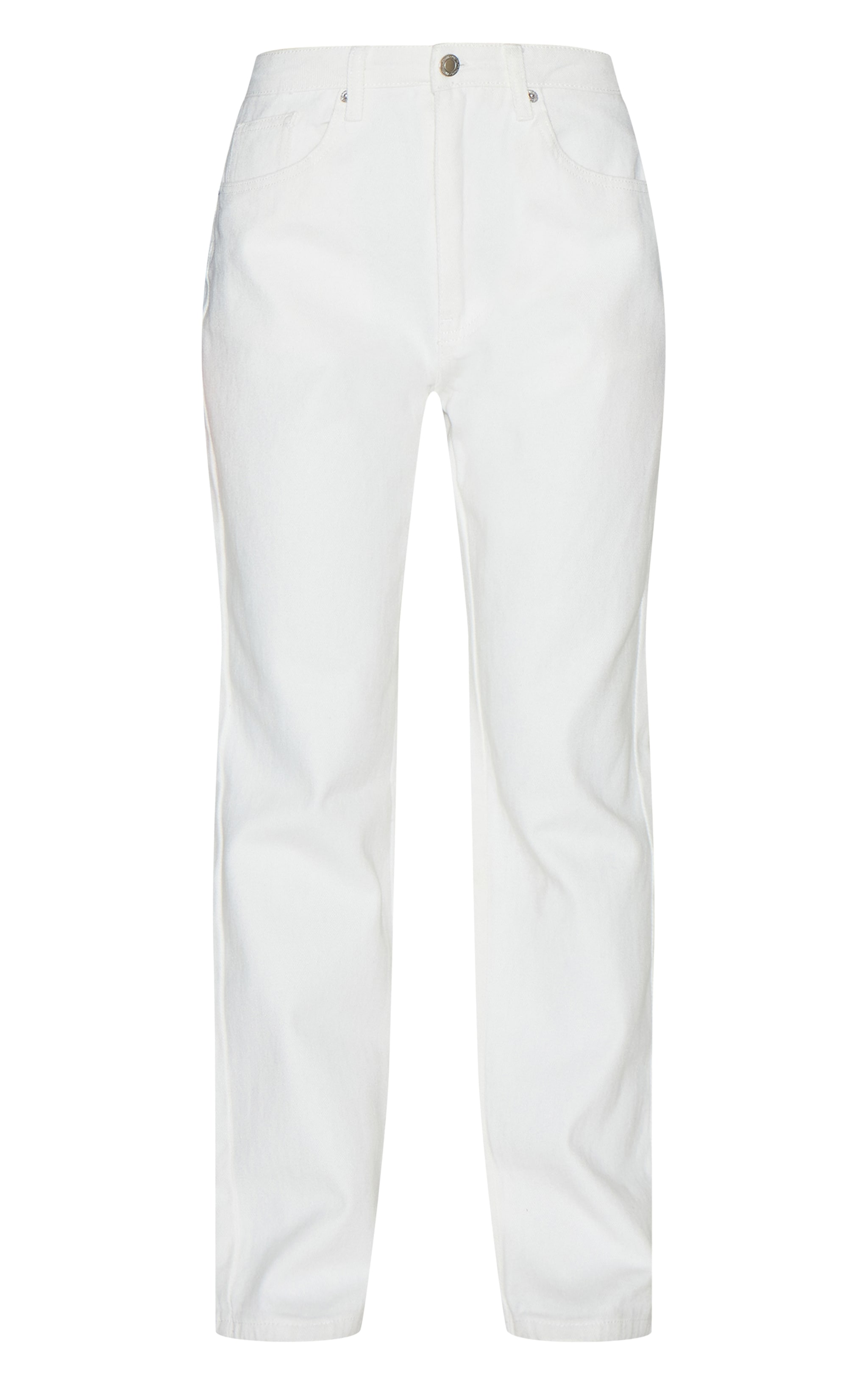 White High Waist Straight Leg Jeans image 5