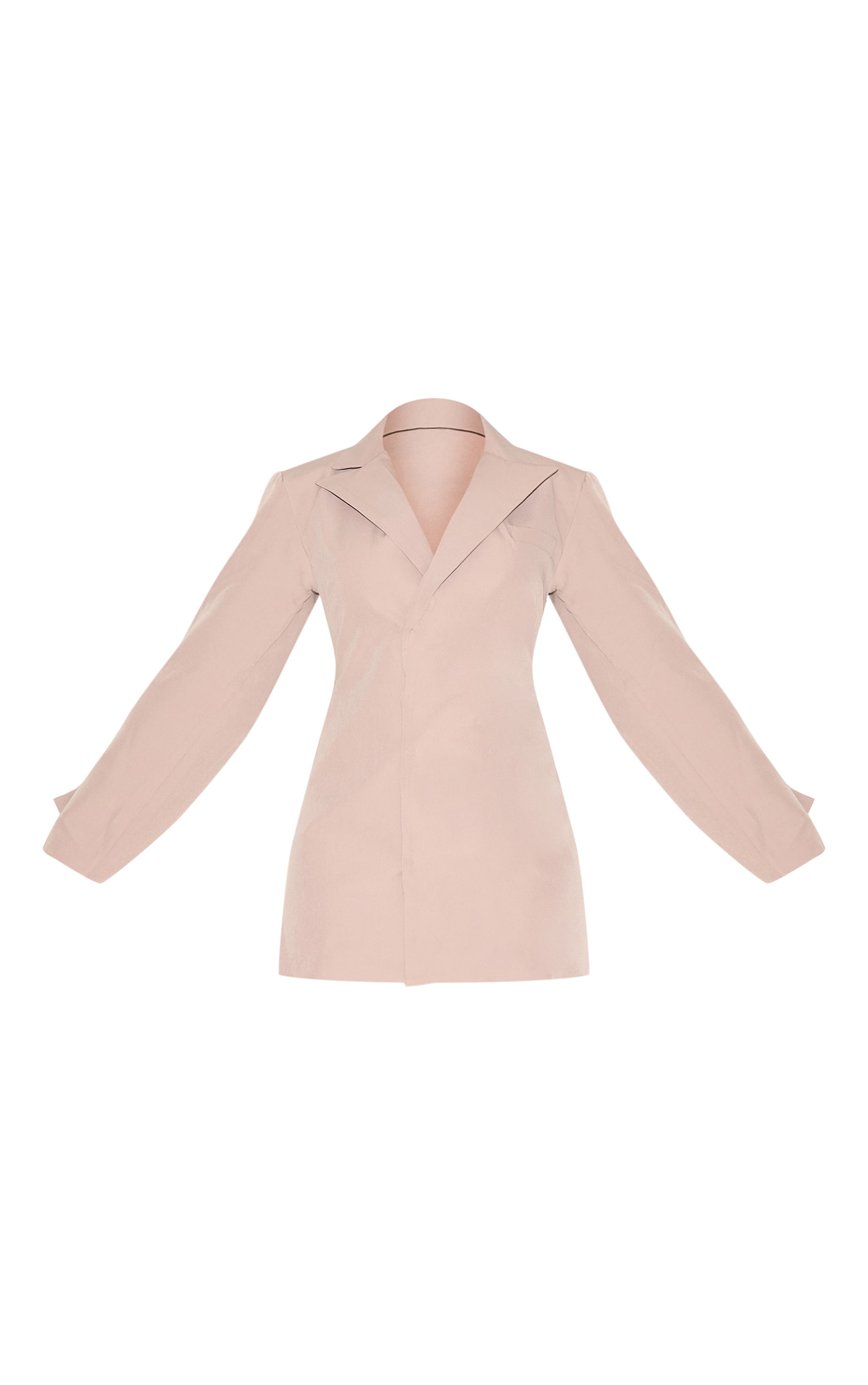 Shape Beige Woven Cinched Adjustable Waist Blazer image 5