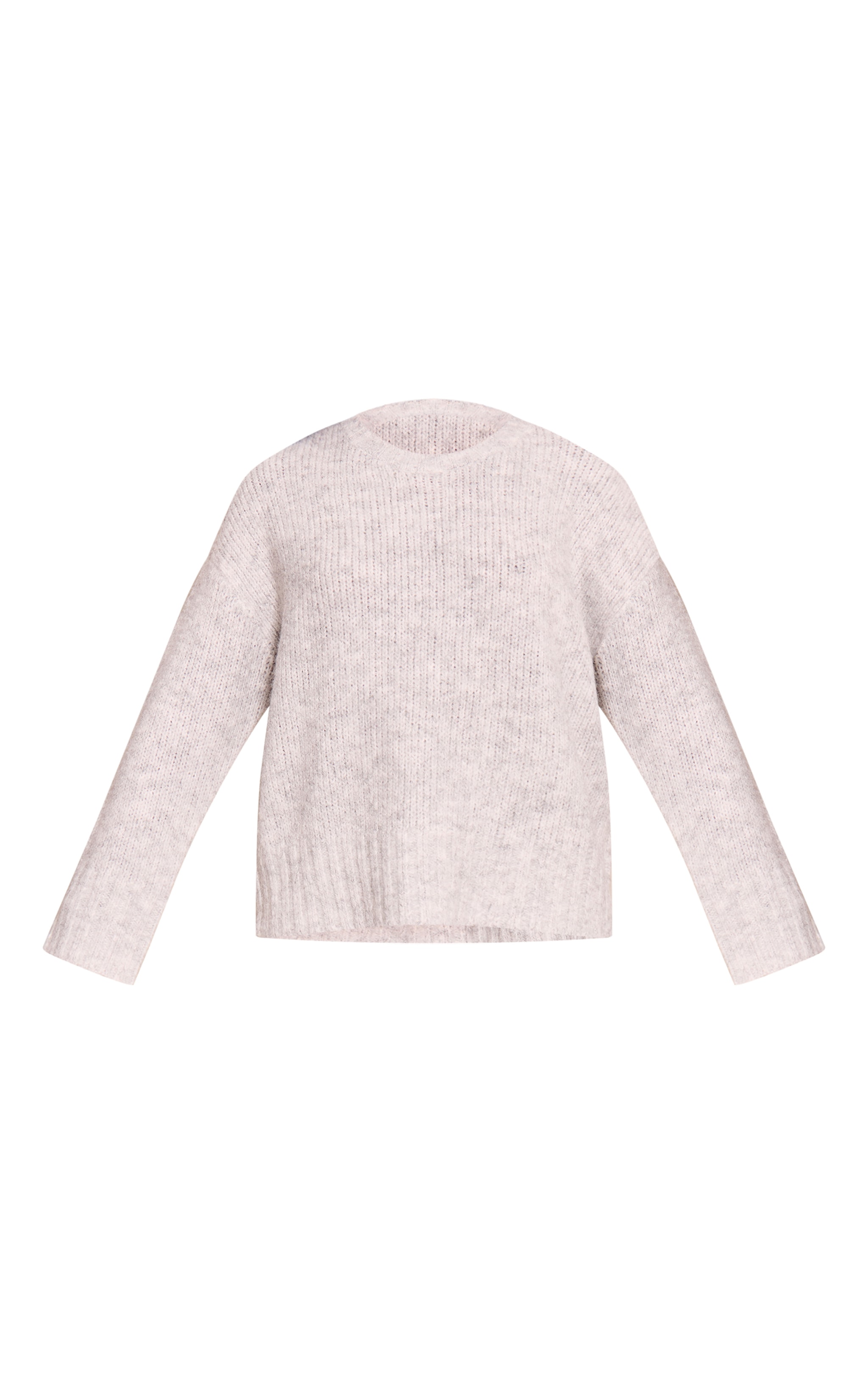 Light Grey Rib Detail Oversized Sweater image 5