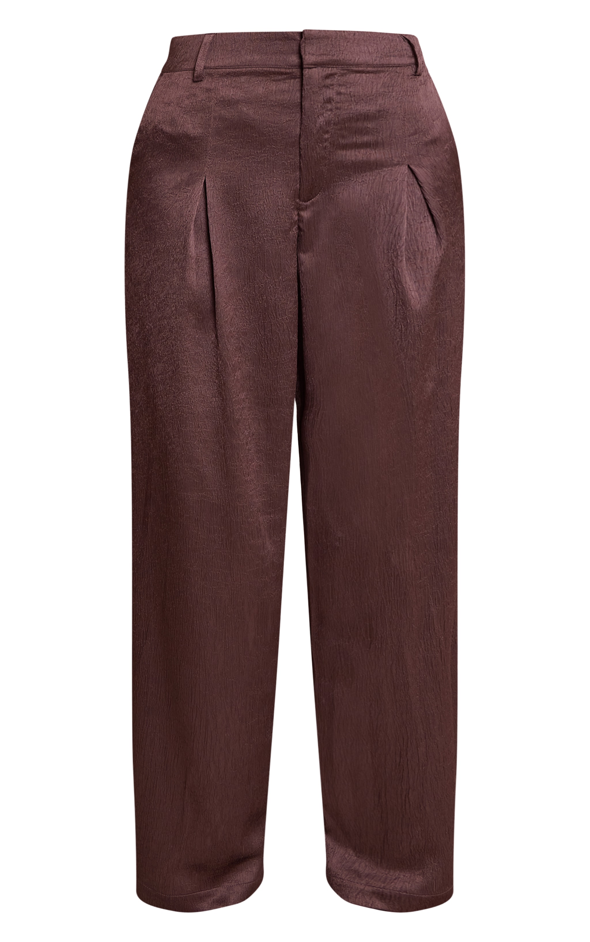 Petite Taupe Textured Satin Wide Leg Pants  image 5