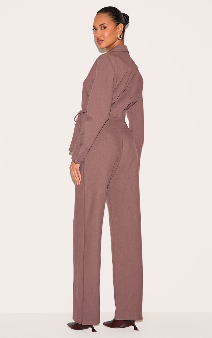 Mushroom Premium Woven Tie Side Blazer Jumpsuit image 2