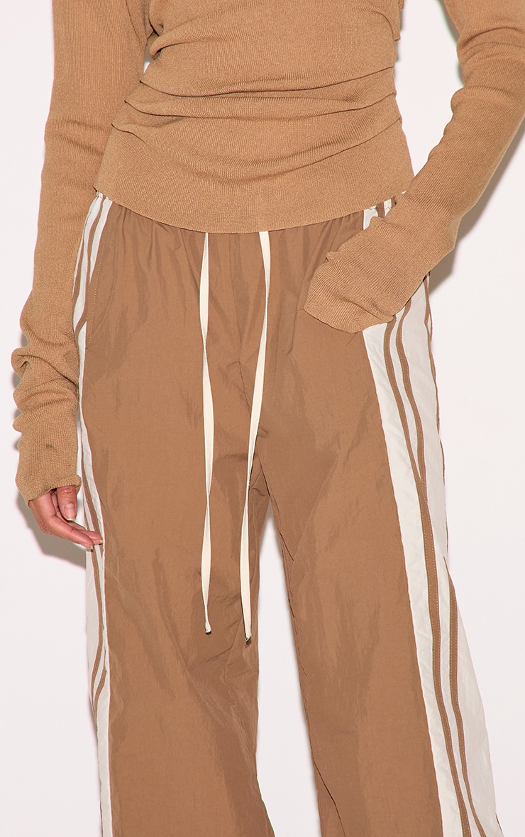 Mocha Shell Contrast Side Stripe Track Pants image 4
