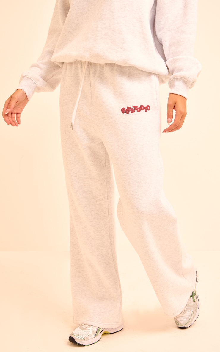 Ice Grey PLT Studio Archive Puff Print Thin Waistband Sweatpants image 2