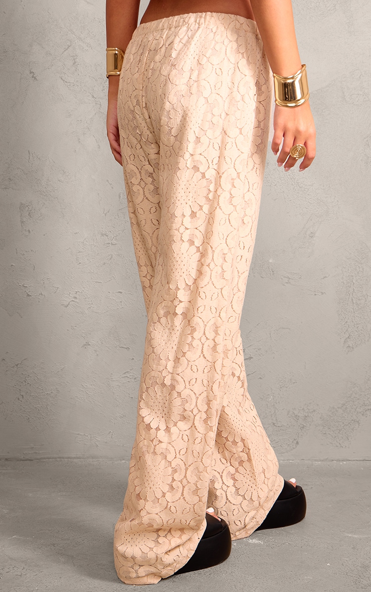 Nude Lace Jacquard Elasticated Waist Pants image 3