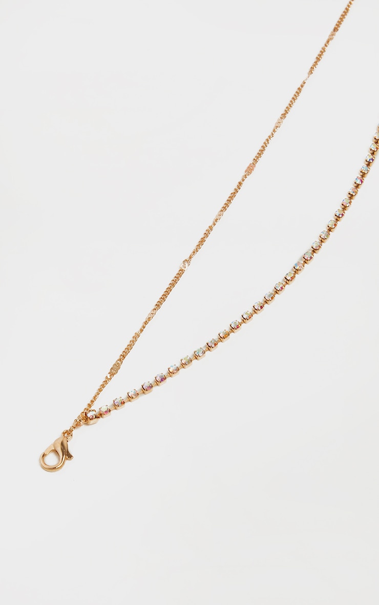 Gold Diamante Double Chain Anklet image 5