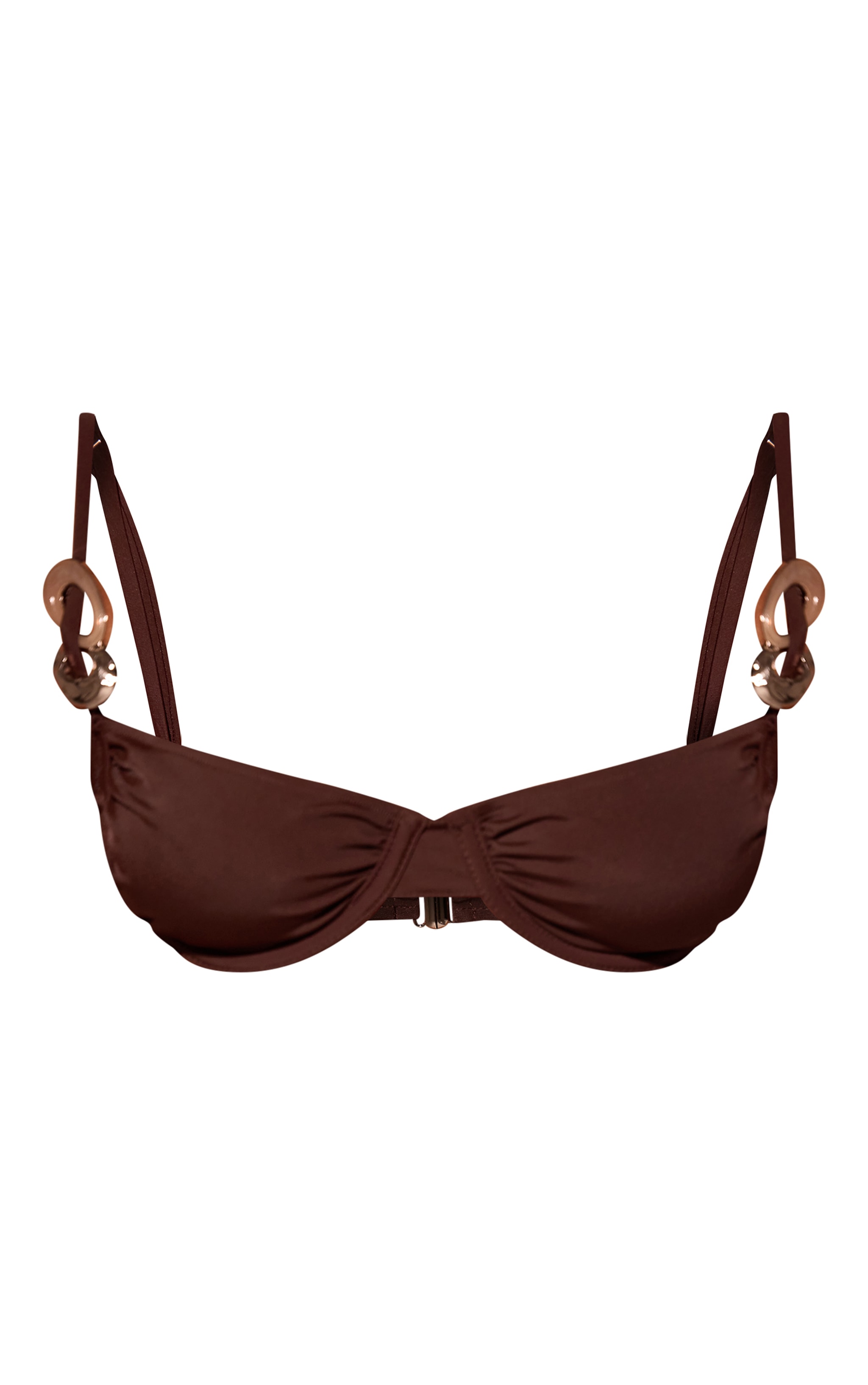 Chocolate Ring Trim Underwire Bikini Top image 5