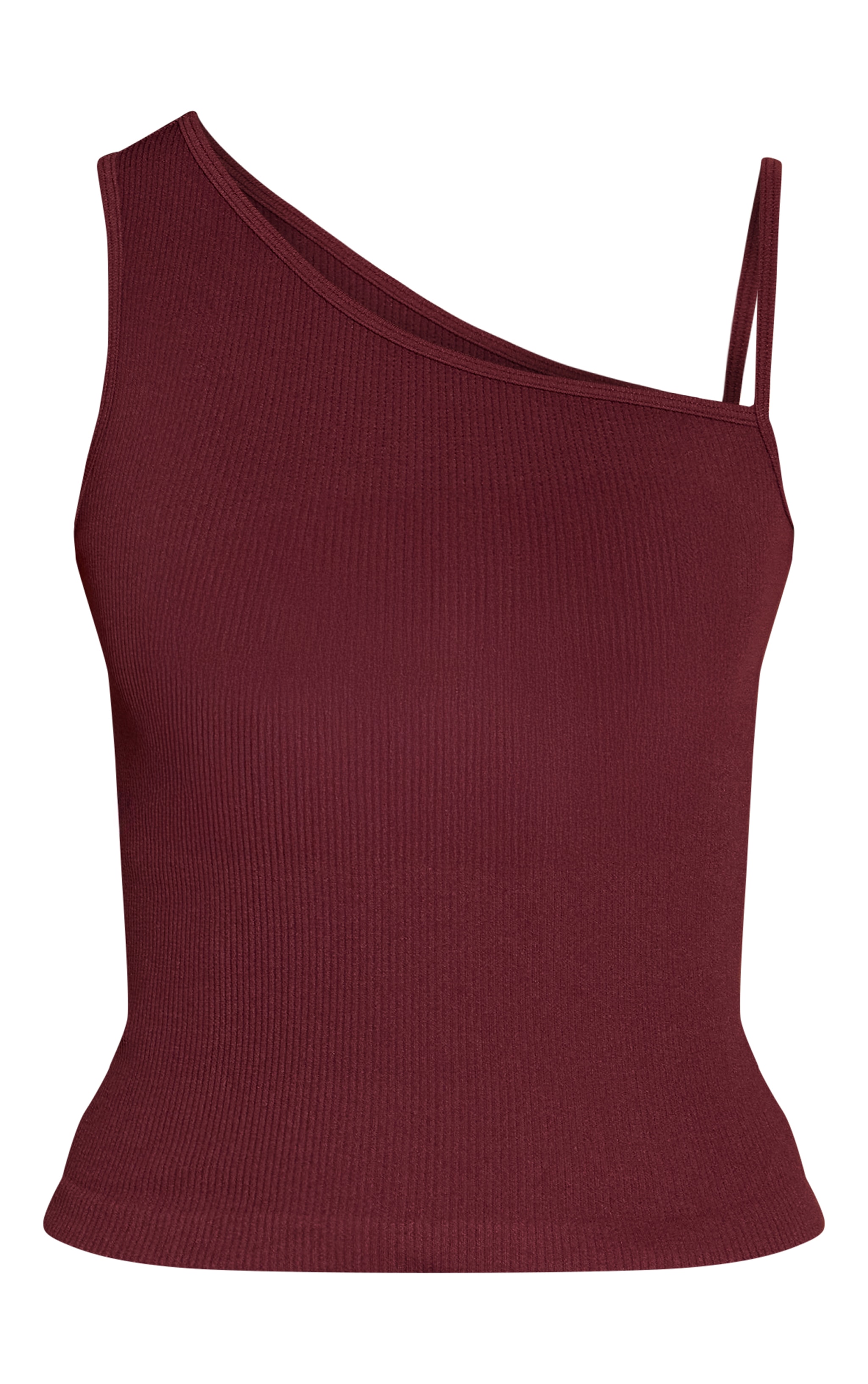 Wine Snatched Rib Strap Detail Vest Top  image 5