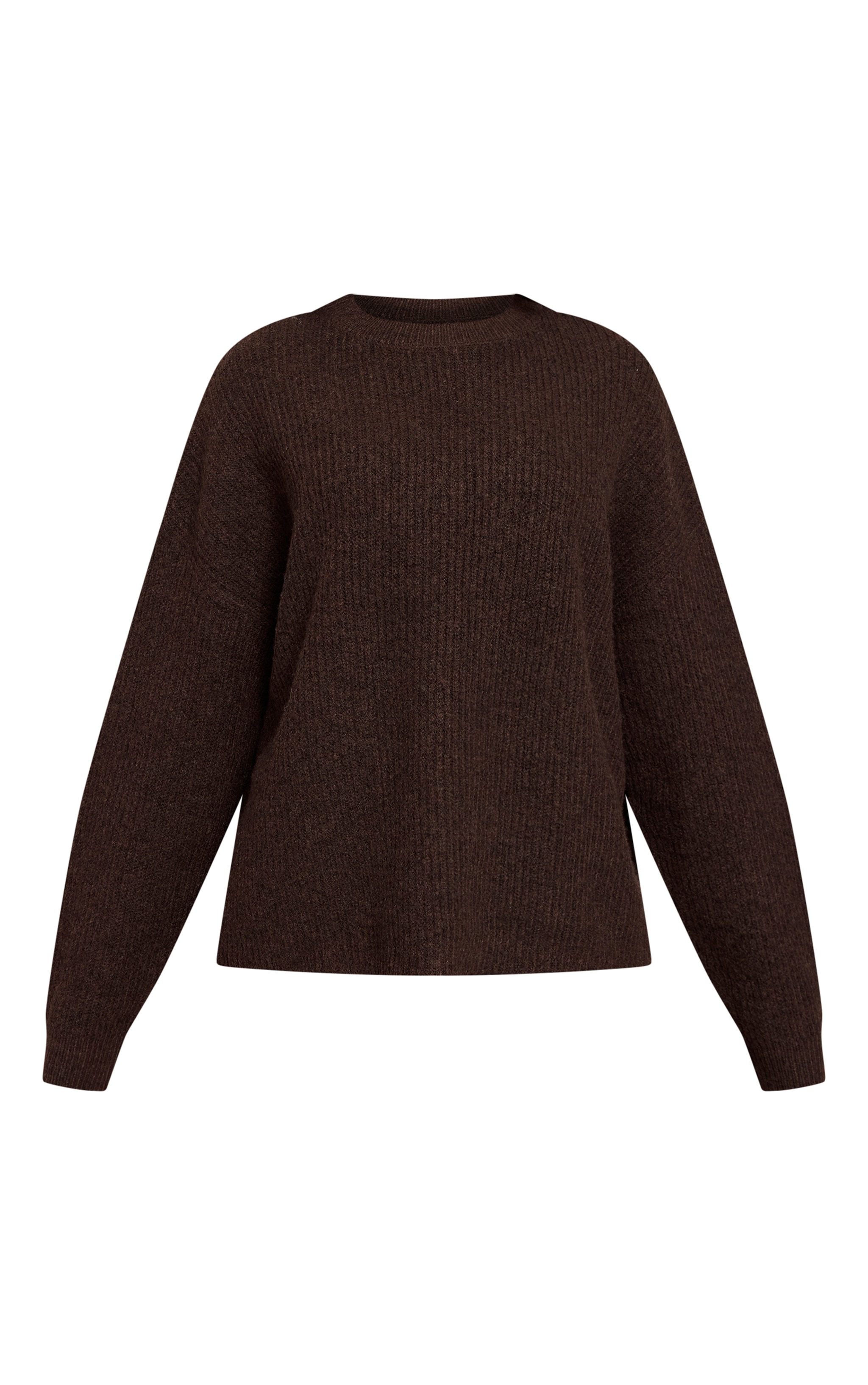 Petite Chocolate Round Neck Knit Raglan Sleeve Sweater image 5