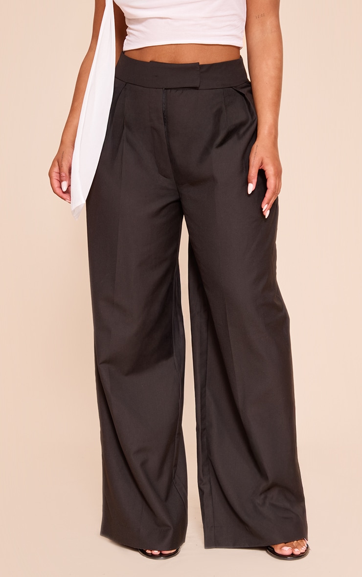 Shape Pantalon de tailleur large noir à plissures image 2