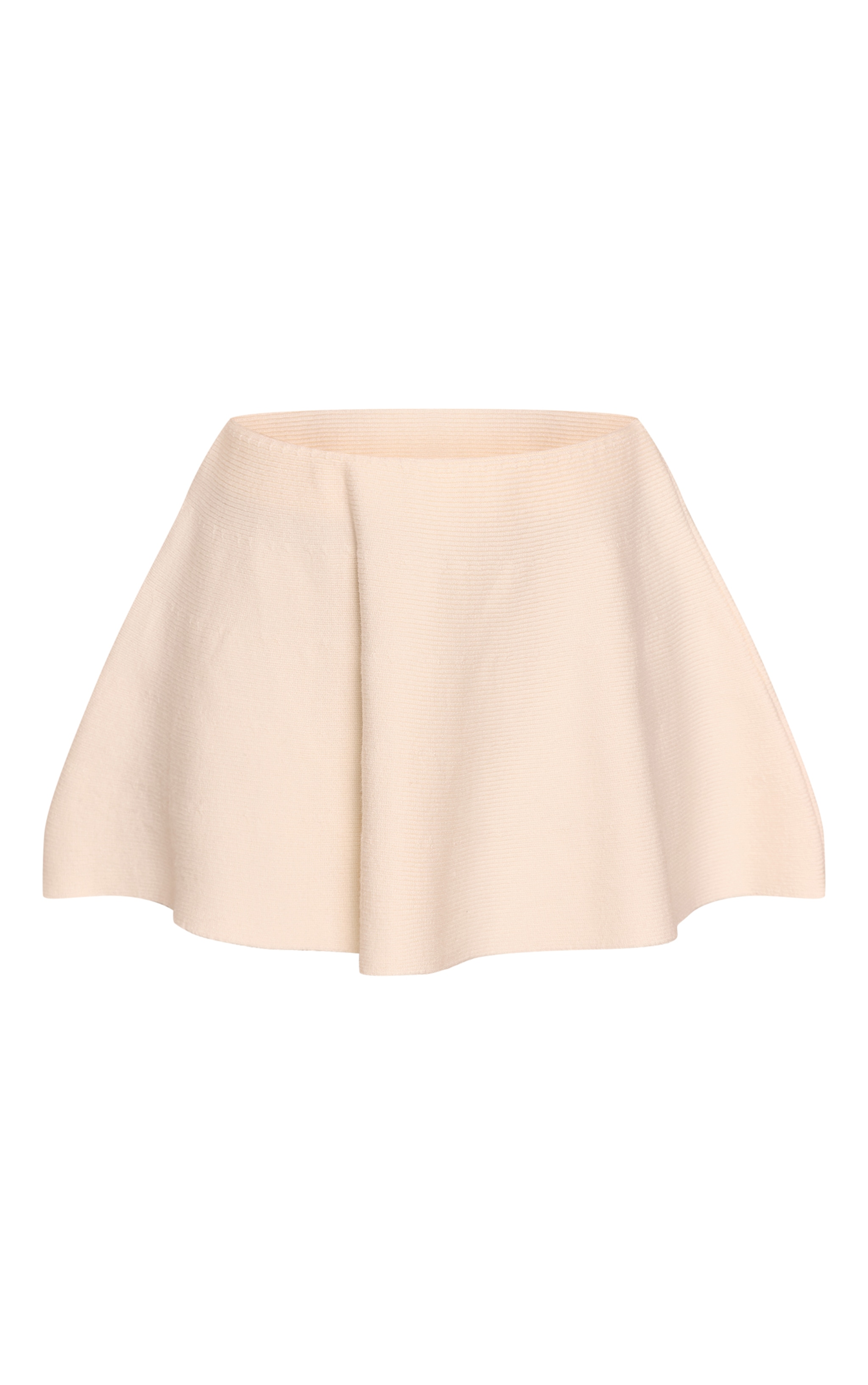 Petite Cream Ribbed Knit Flowy Mini Skirt image 6