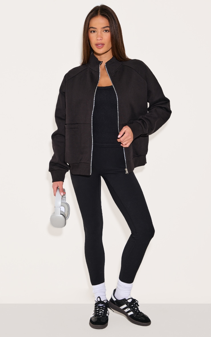 Top de survêtement oversize deluxe noir image 3