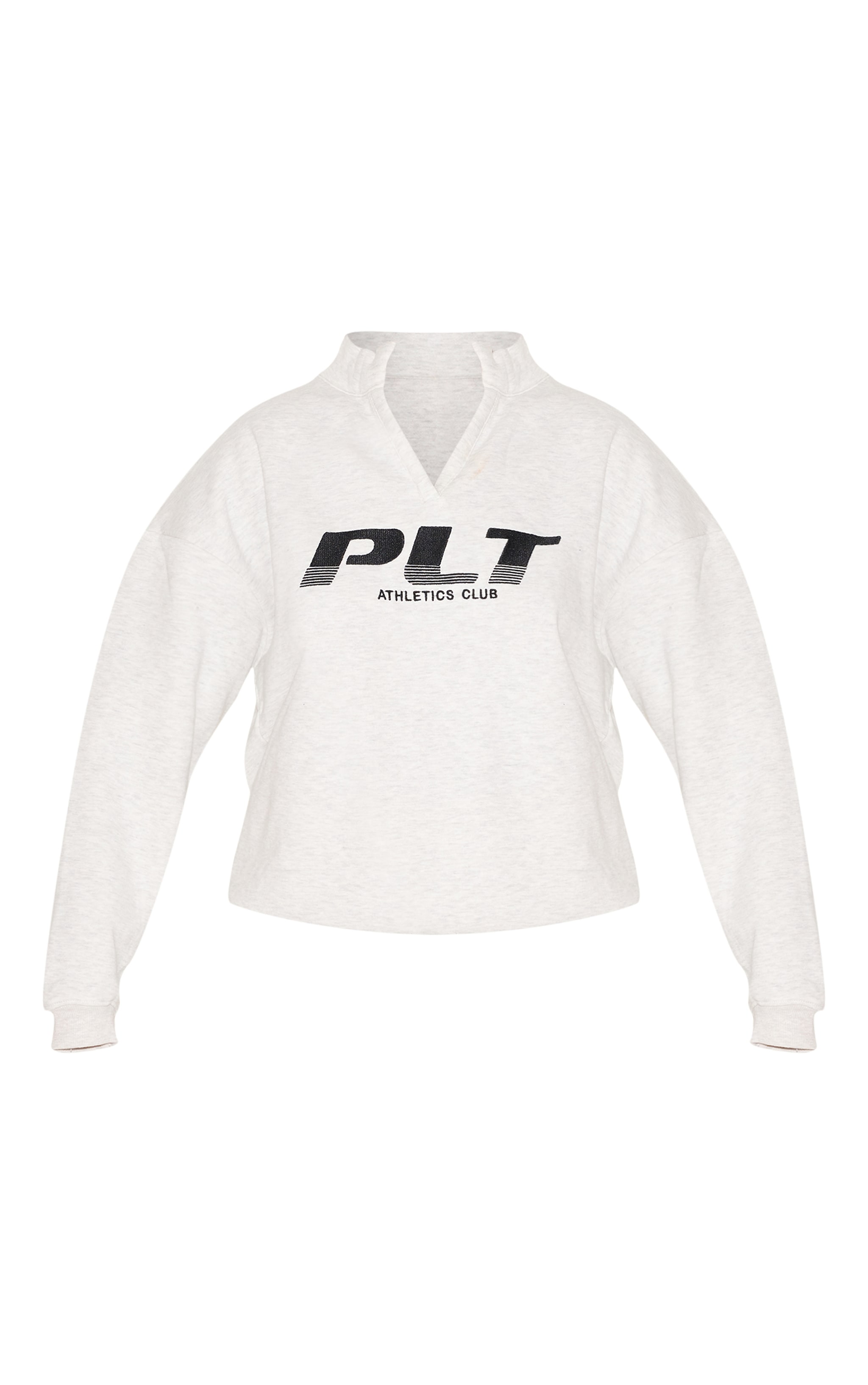 PRETTYLITTLETHING Plus Grey Athletics Club Embroidered Sweatshirt image 5
