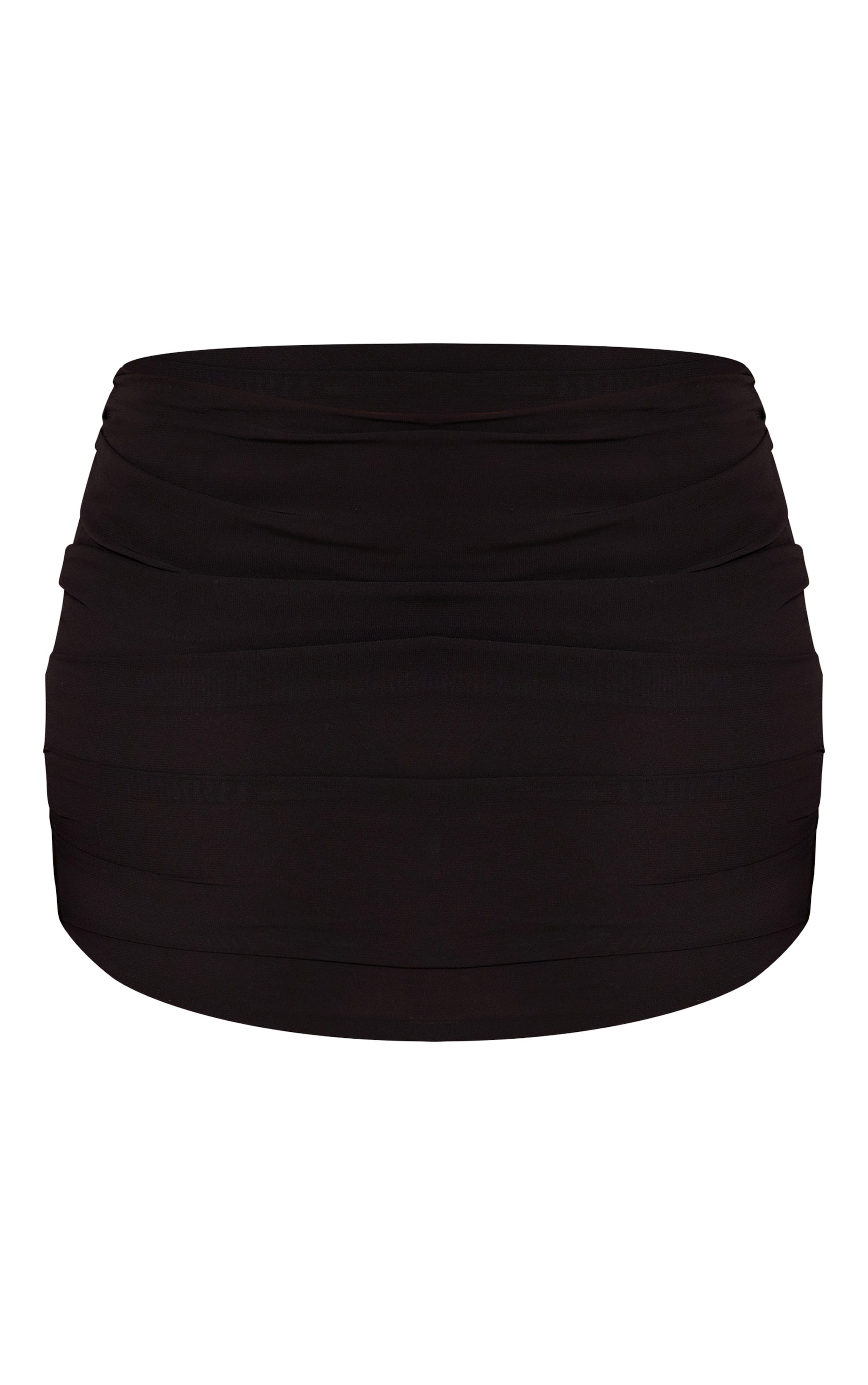 Black Chiffon Ruched Mini Skirt  image 6