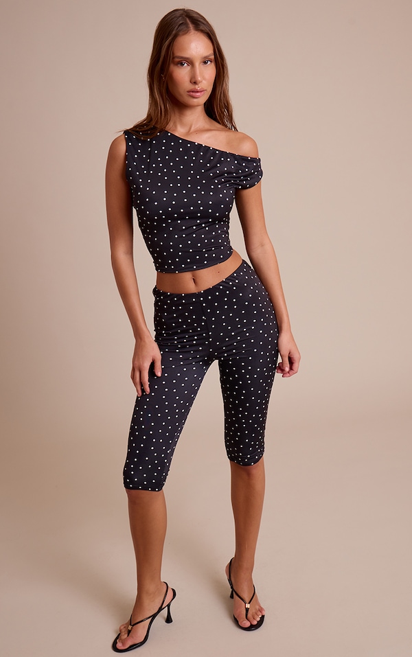 Slinky Polka Dot Low Waisted Capri