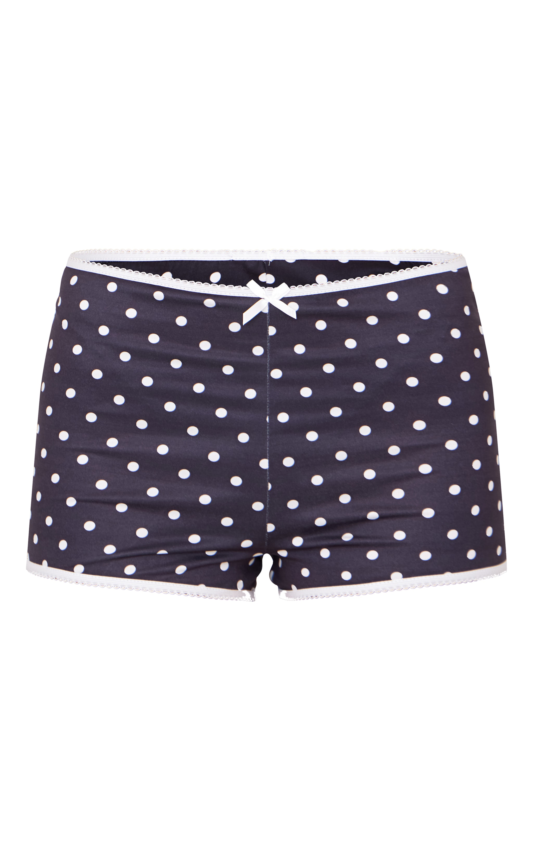 Black Polka Dot Print Pj Shorts