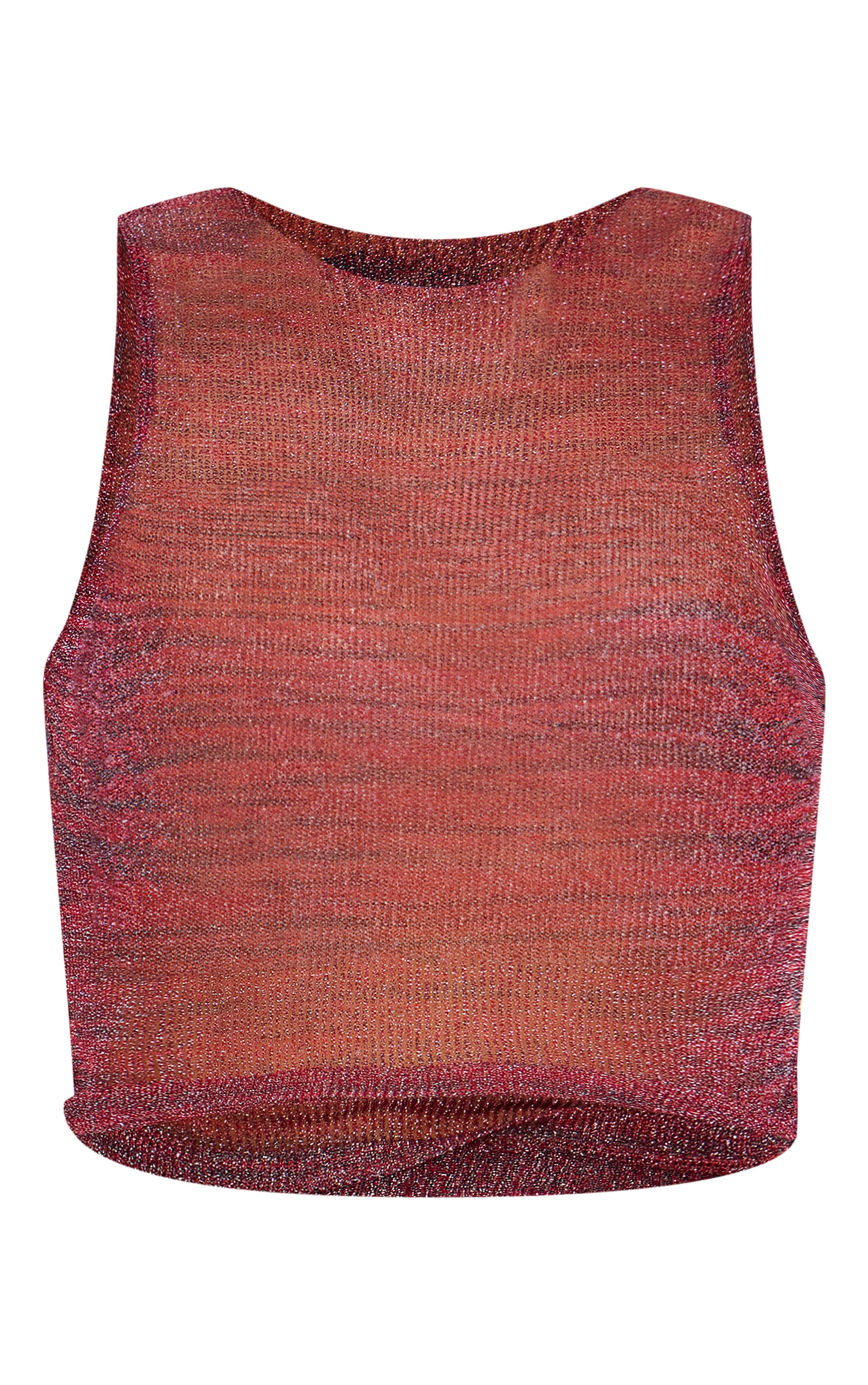 Multi Elora Metallic Knit Racer Neck Top image 5