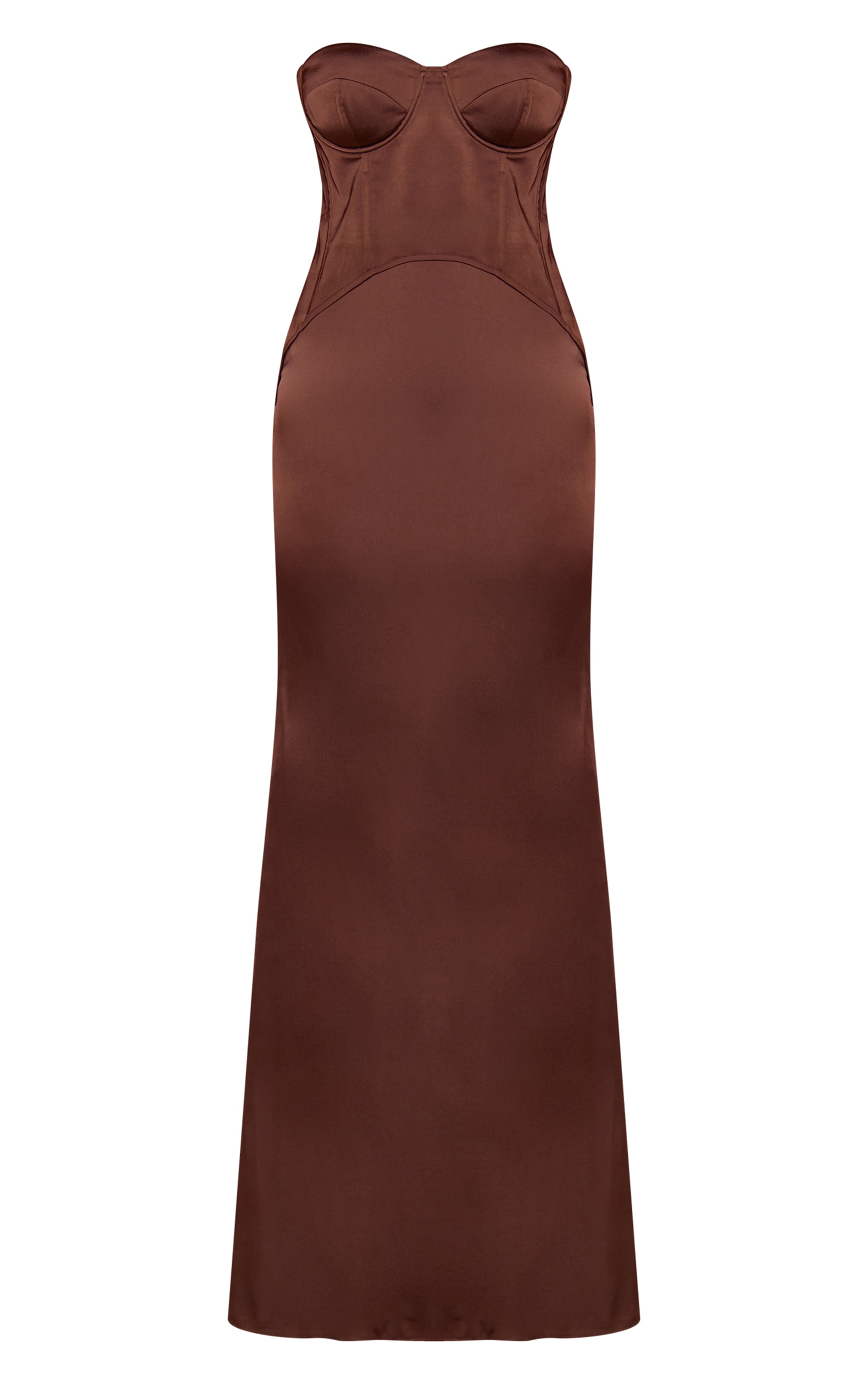 Deep Chocolate Corset Detail Overlay Maxi Dress image 5