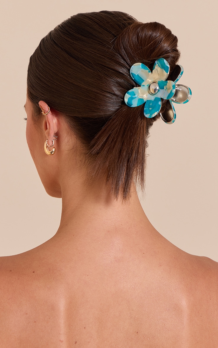 PrettyLittleThing Marble Floral Metal Hair Clip