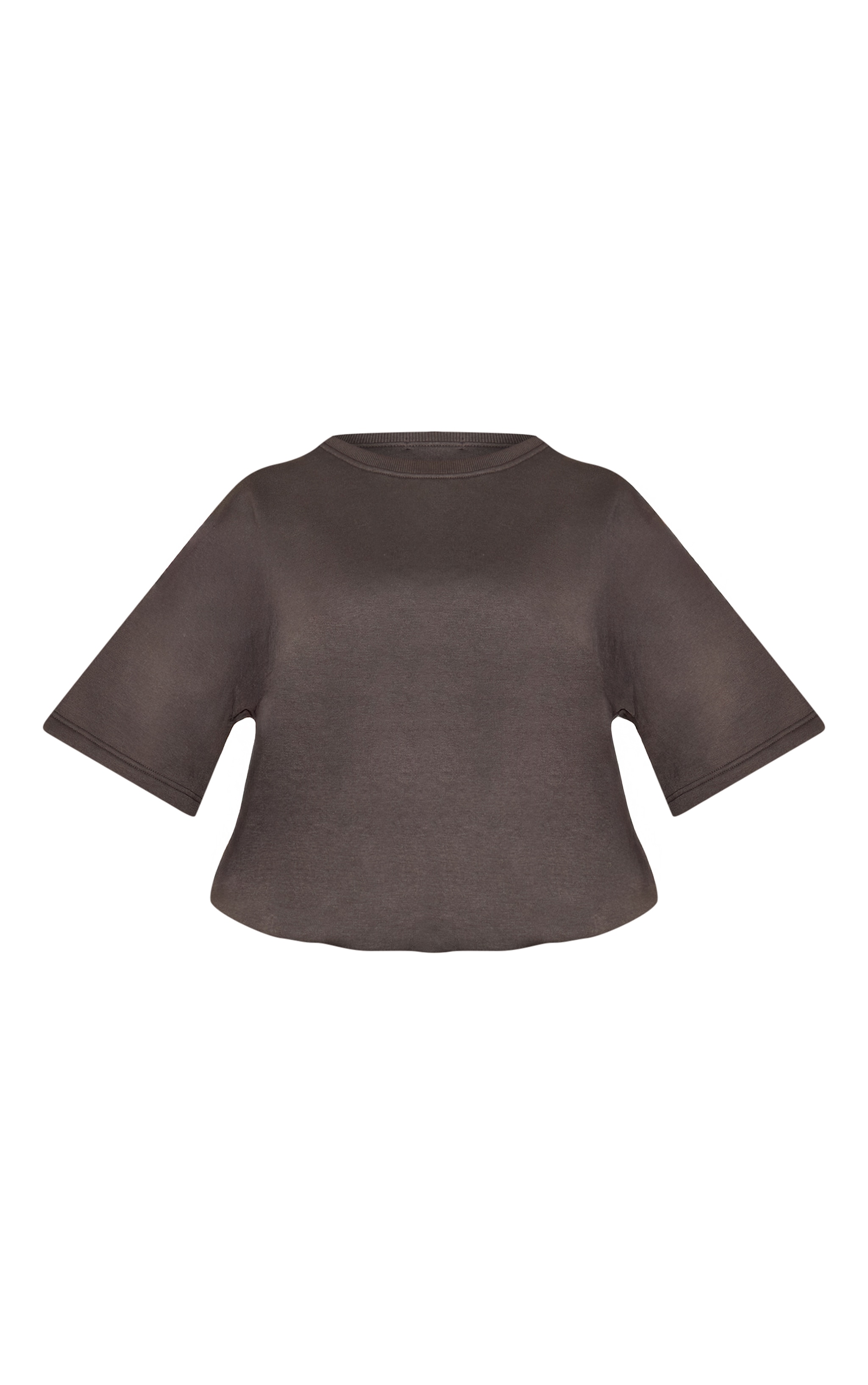 Plus  Charcoal Oversized Drop Shoulder Sweat T-Shirt image 5