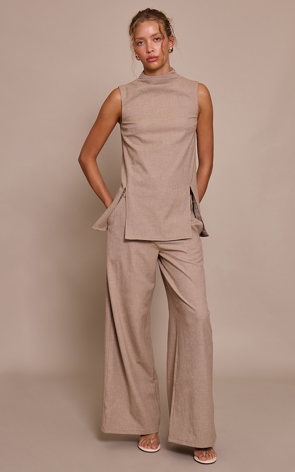 Stone Tailored Wide Leg Pant