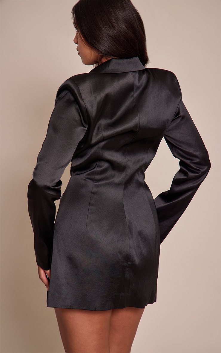 Shape Black Satin Blazer Dress image 2