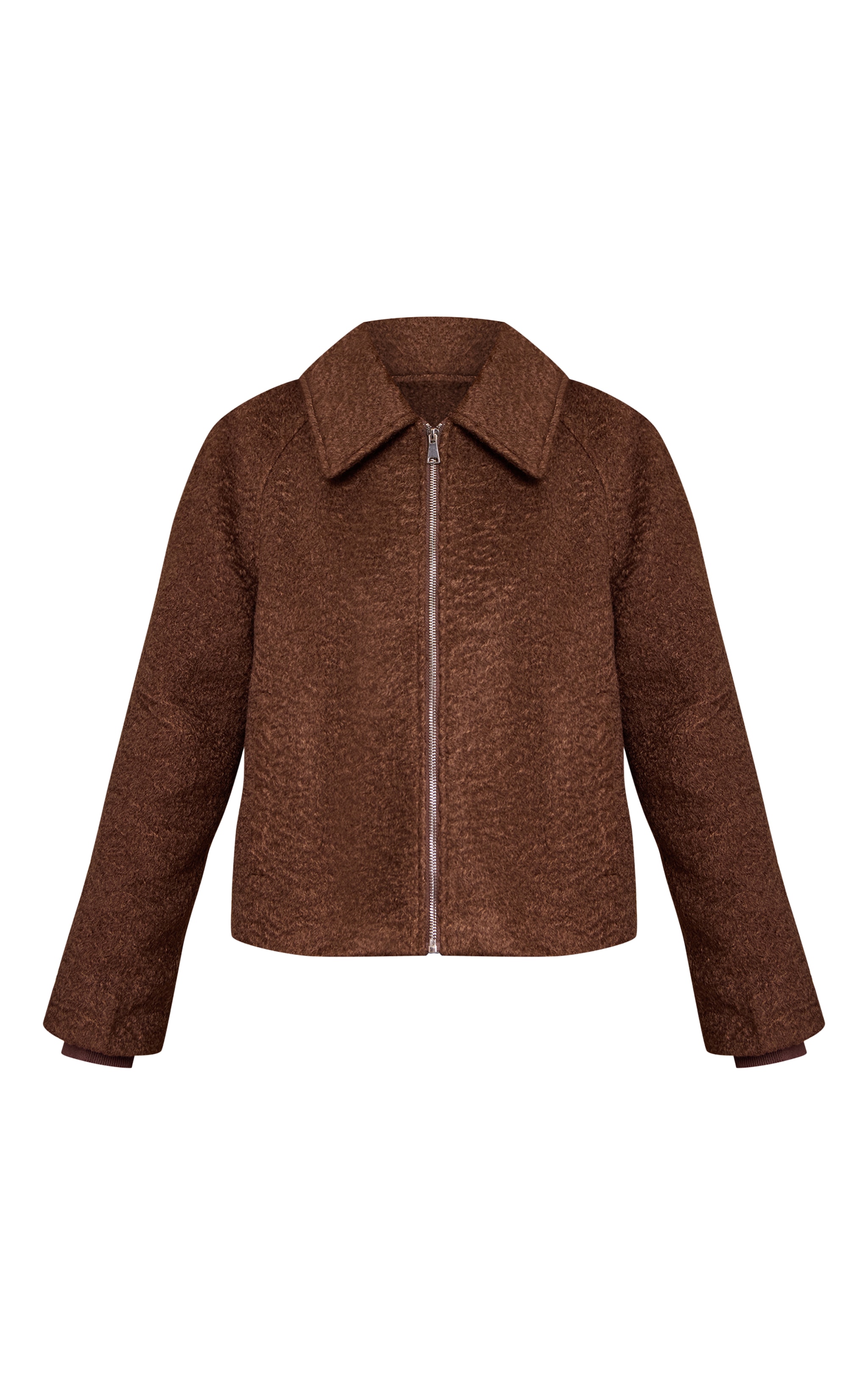 Chocolate Boucle Zip Up Jacket image 5