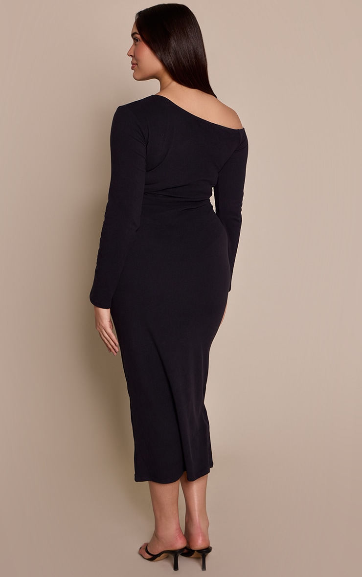 Plus Black Soft Touch Off shoulder Maxi dress image 2