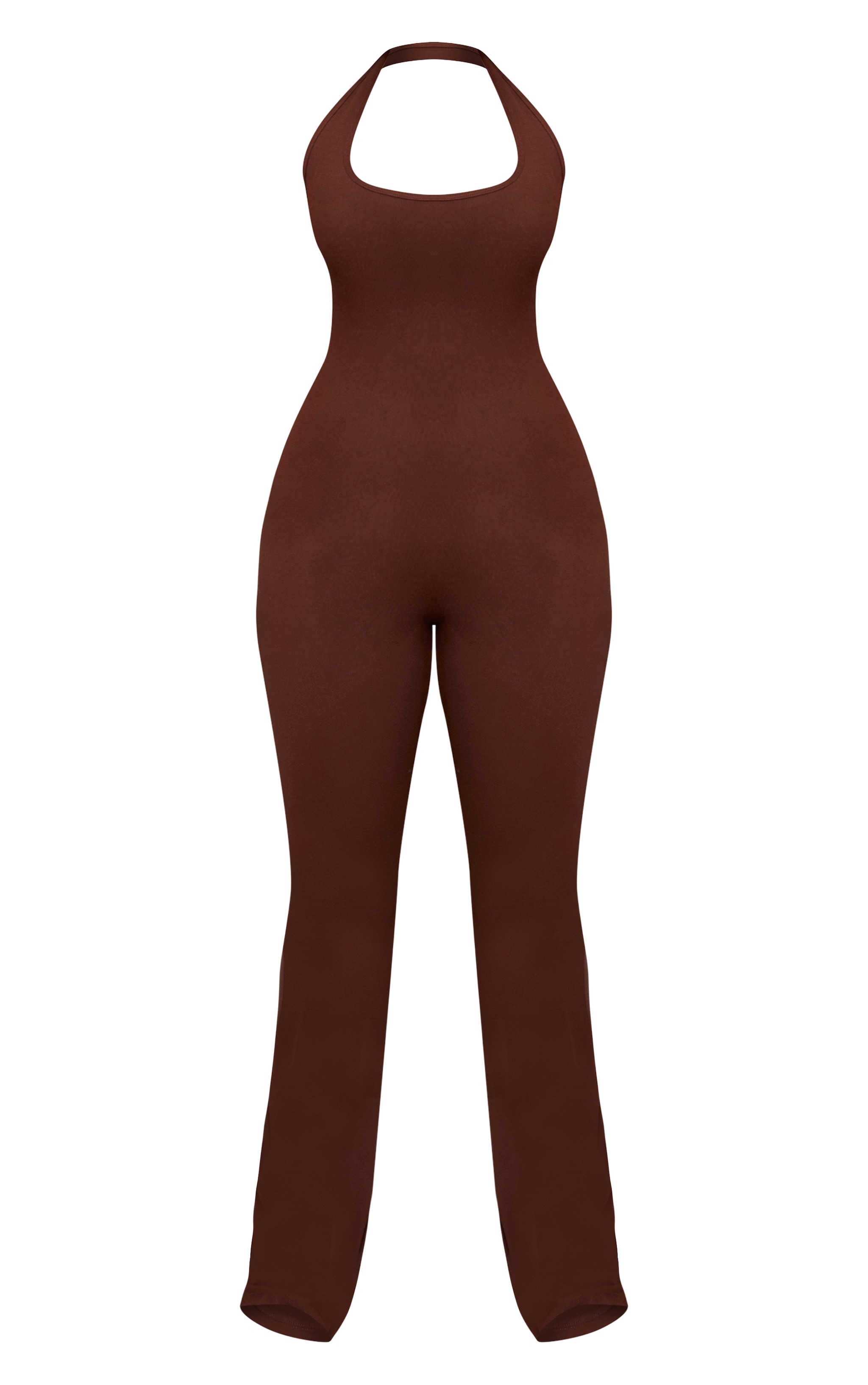 Shape Chocolate Sculpt Halter Neck Flare Jumpsuit image 5
