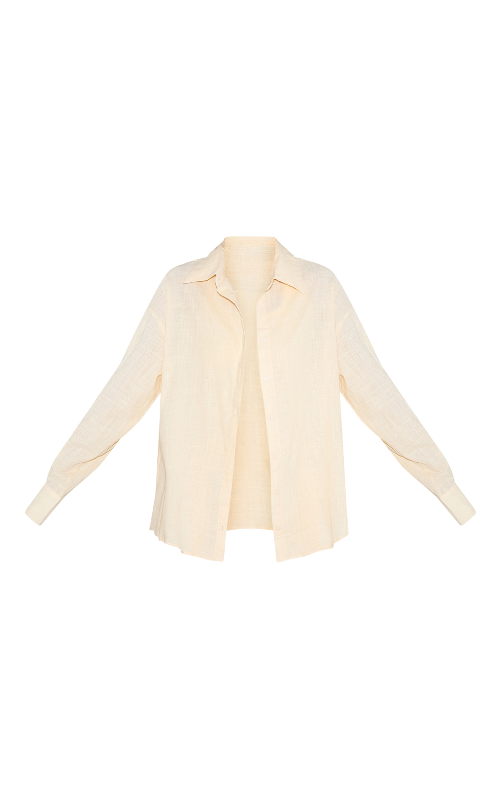  Butter Cream Linen Long Sleeve Shirt image 5