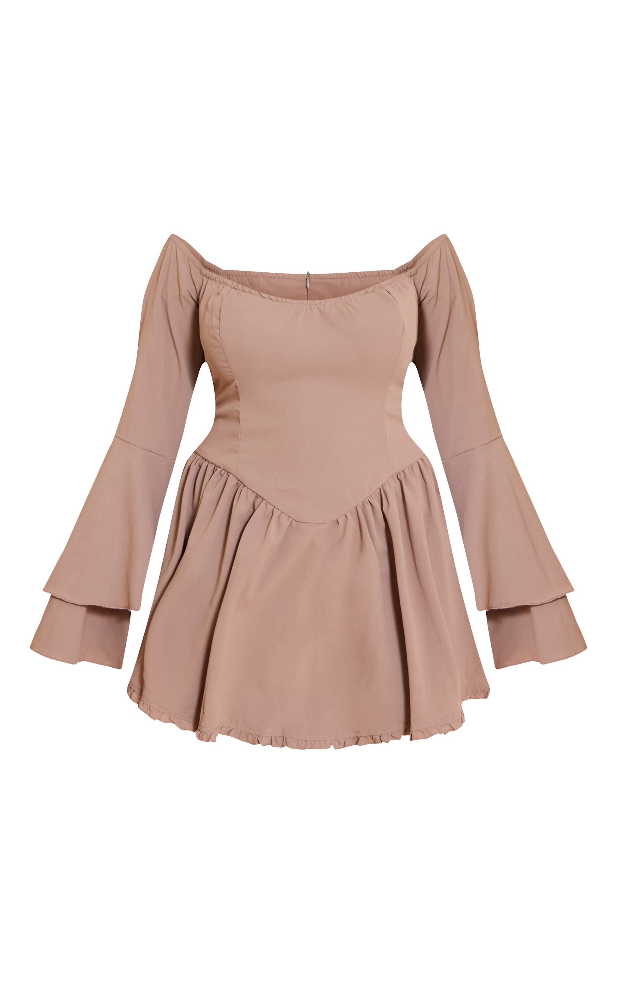 Plus Stone Bardot Flare Sleeve Romper image 5
