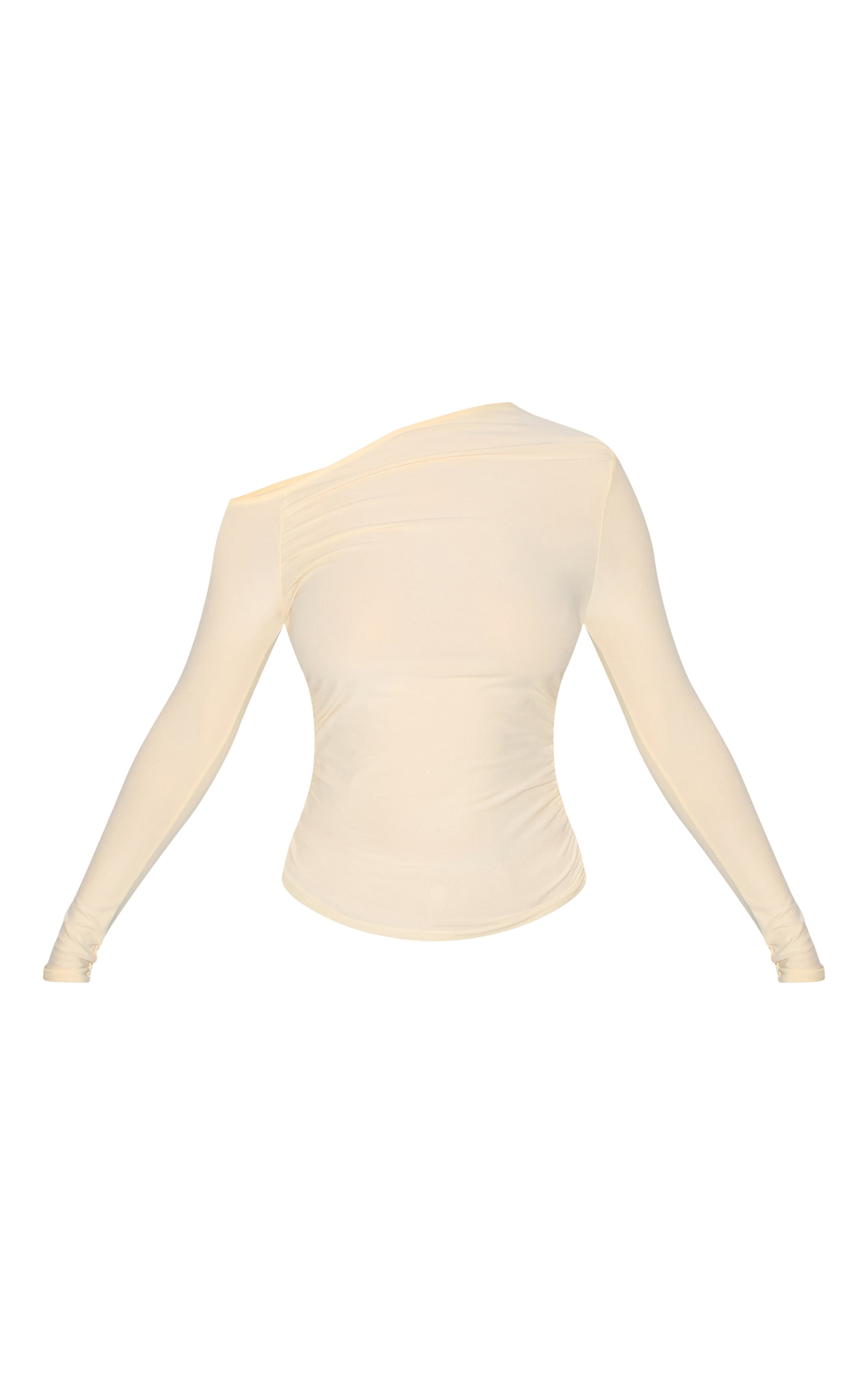 Top doux amande à manches longues et détail asymétrique image 5