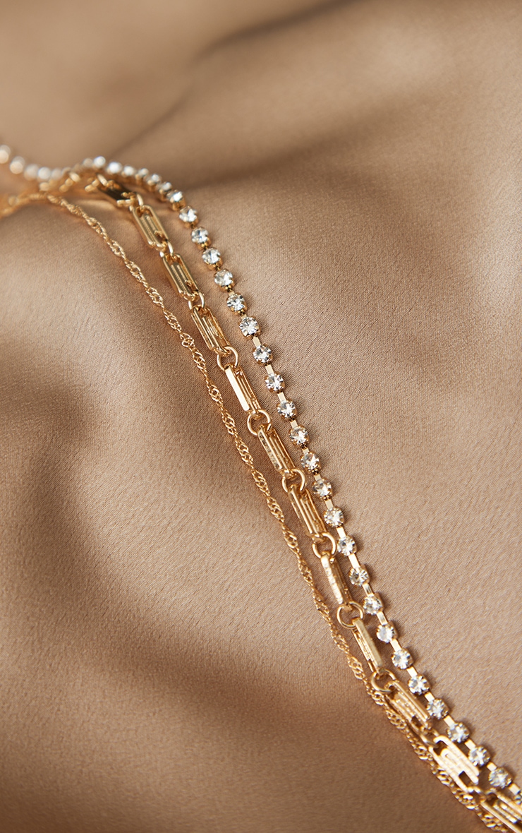 Gold Assortd Chain Layered Necklace image 3