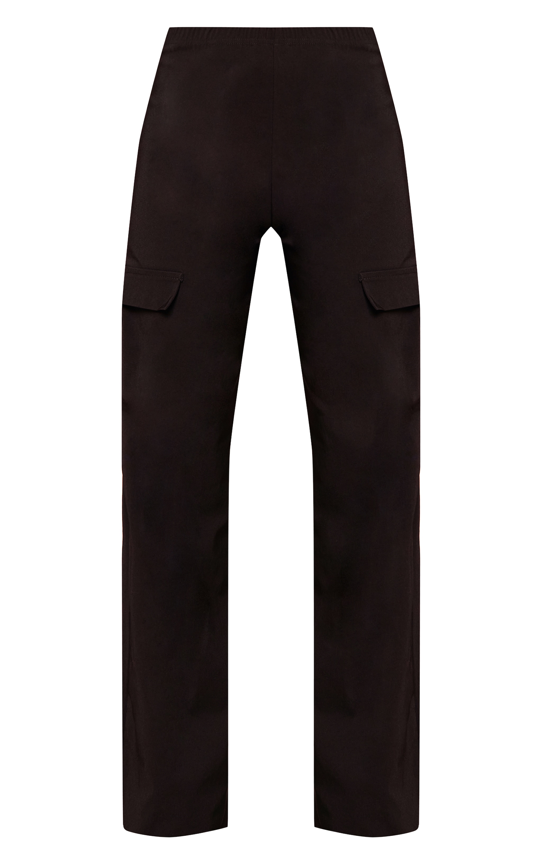 Black Stretch Woven Low Rise Cargo Trousers image 5