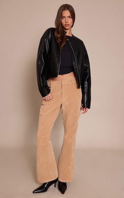 Sand Faux Suede Flared Pants