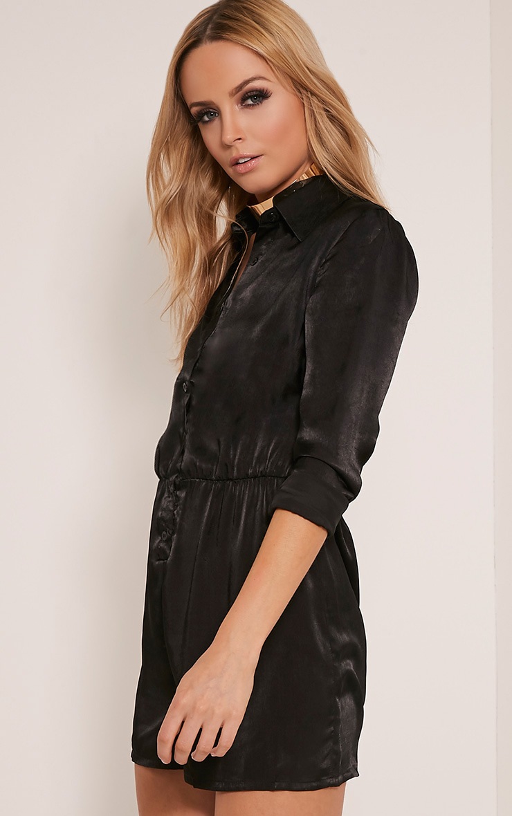 pretty little thing black playsuit
