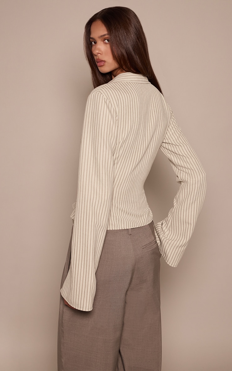 Stone Stripe Woven Corset Detail Shirt  image 2