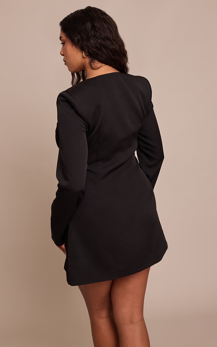 Shape Black Diamante Wave Trim Square Neck Mini Dress image 2