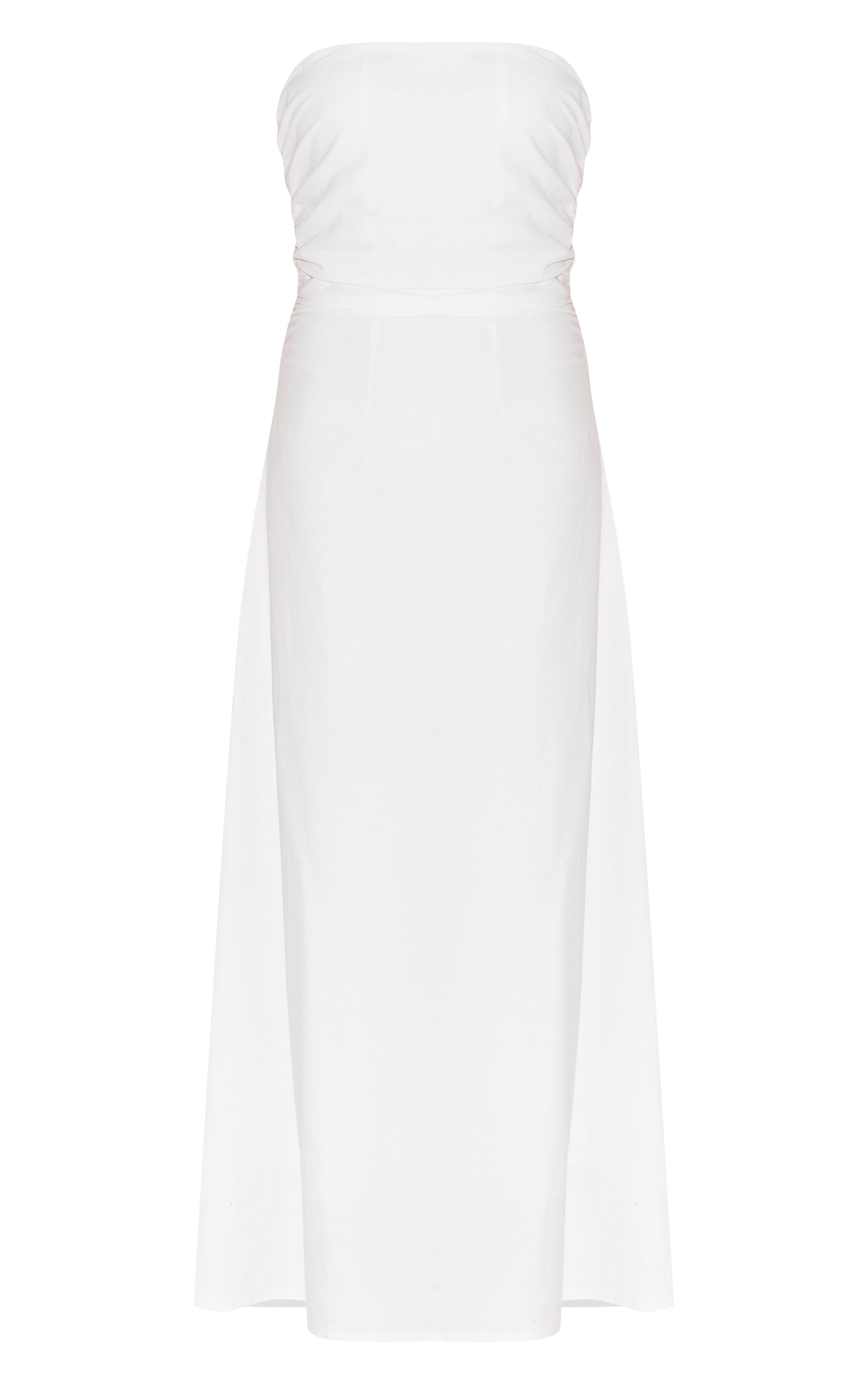 Petite Robe bustier longue en effet lin blanc image 5