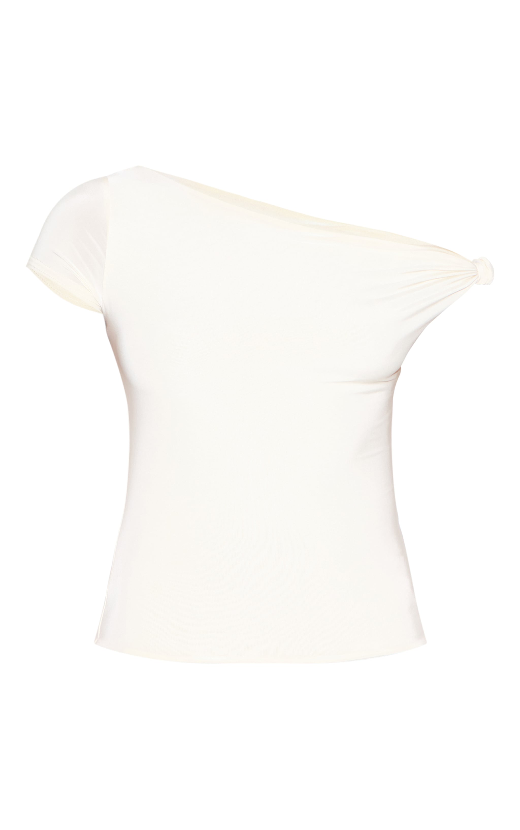Almond Double Layer Slinky Asymmetric Knot Detail Long Top image 5