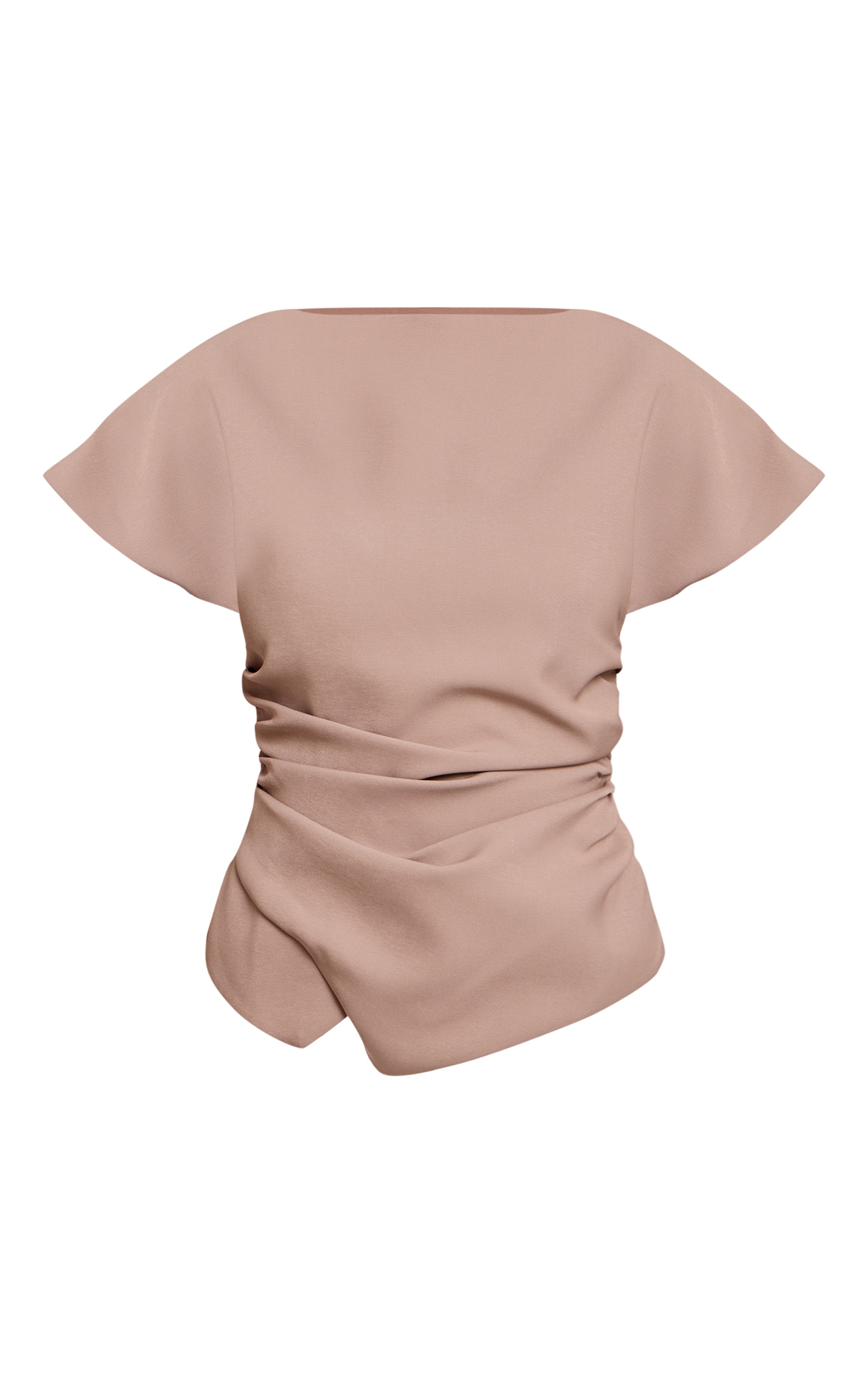Stone Woven Ruched Cinched Waist Top  image 5
