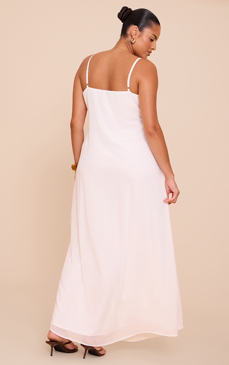 Plus Cream Chiffon Strappy Maxi Dress image 2