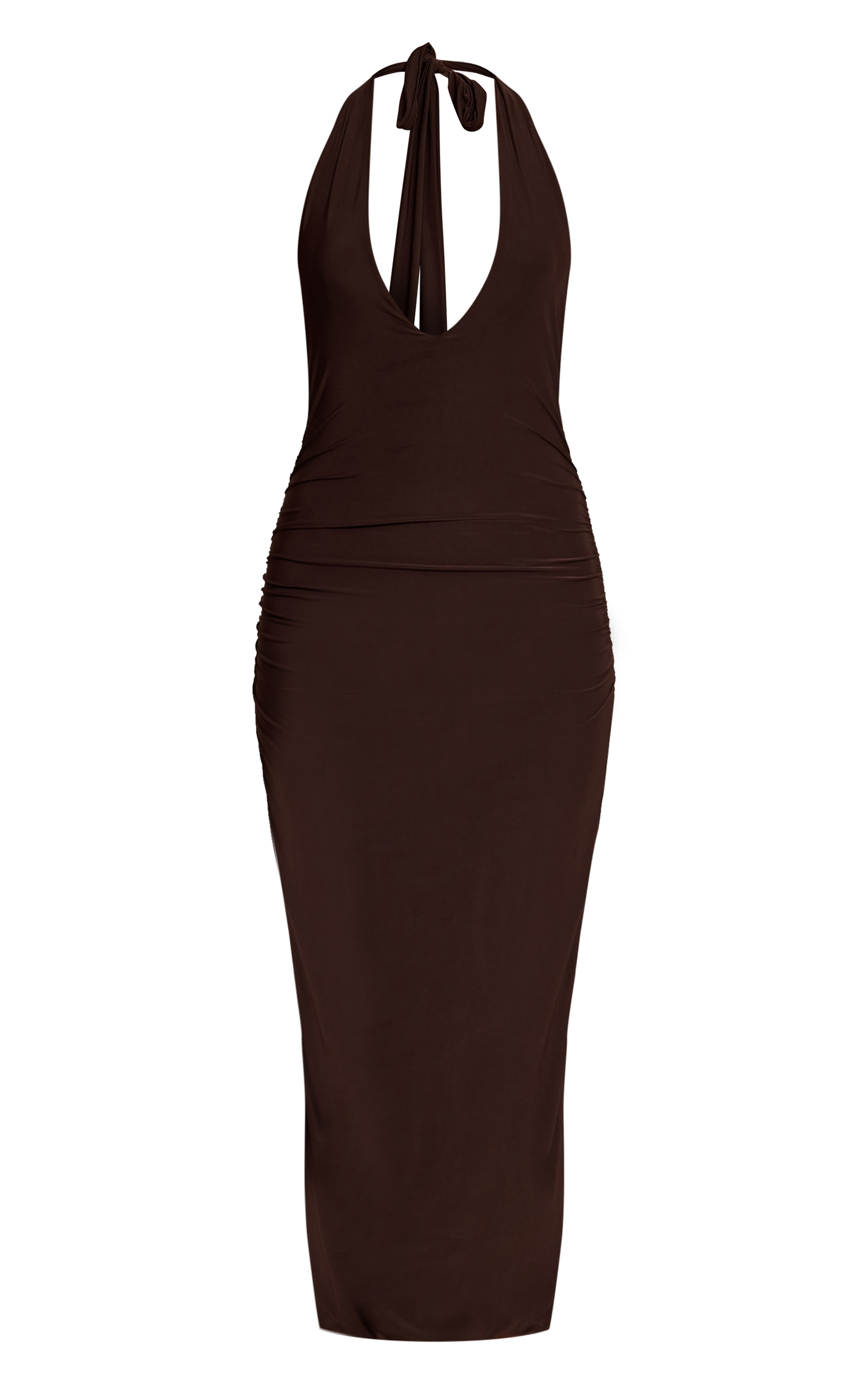 Chocolate Extreme Plunge Maxi Dress image 5