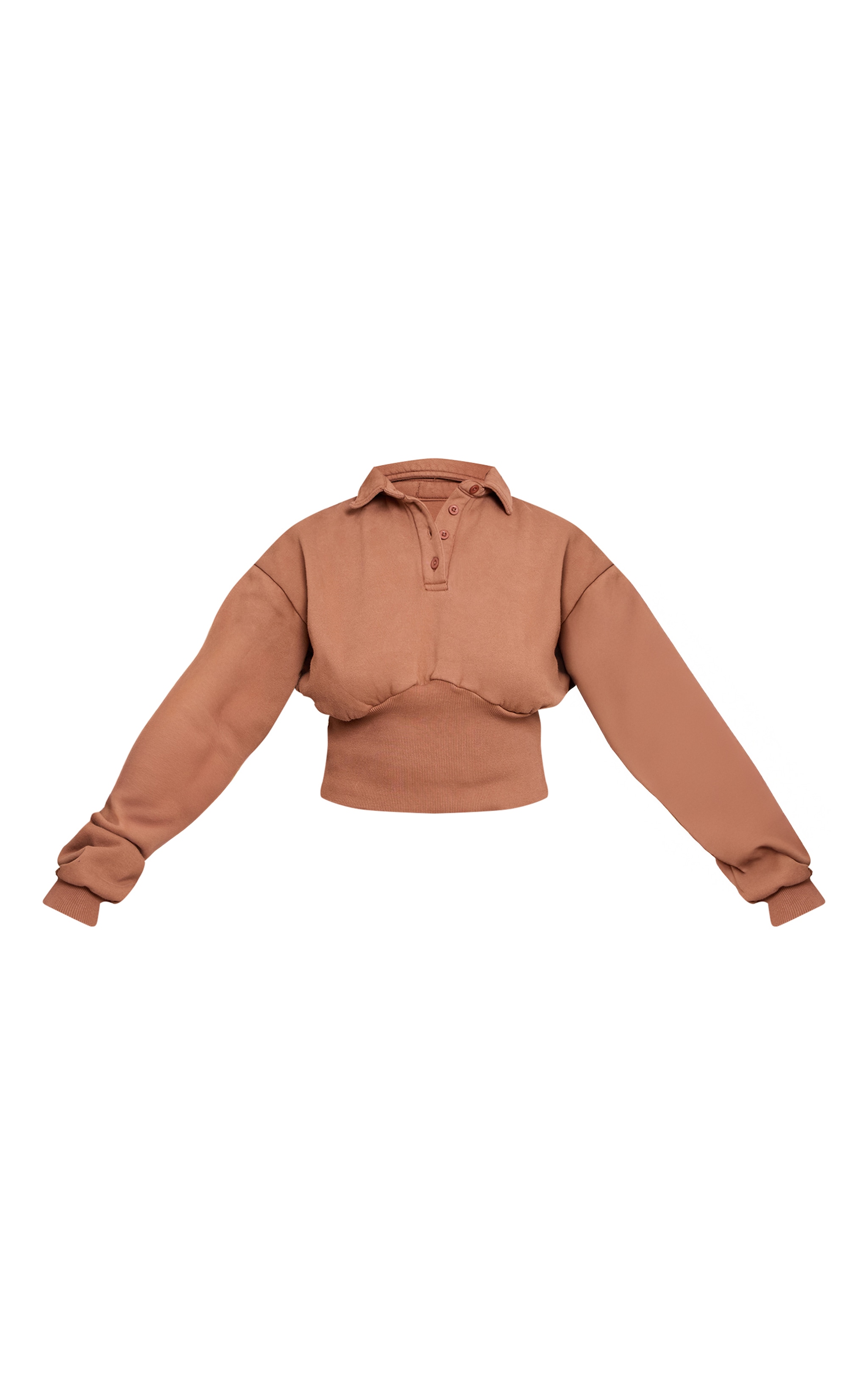 Shape Chocolate Washed Polo Cinched Waist Sweatshirt