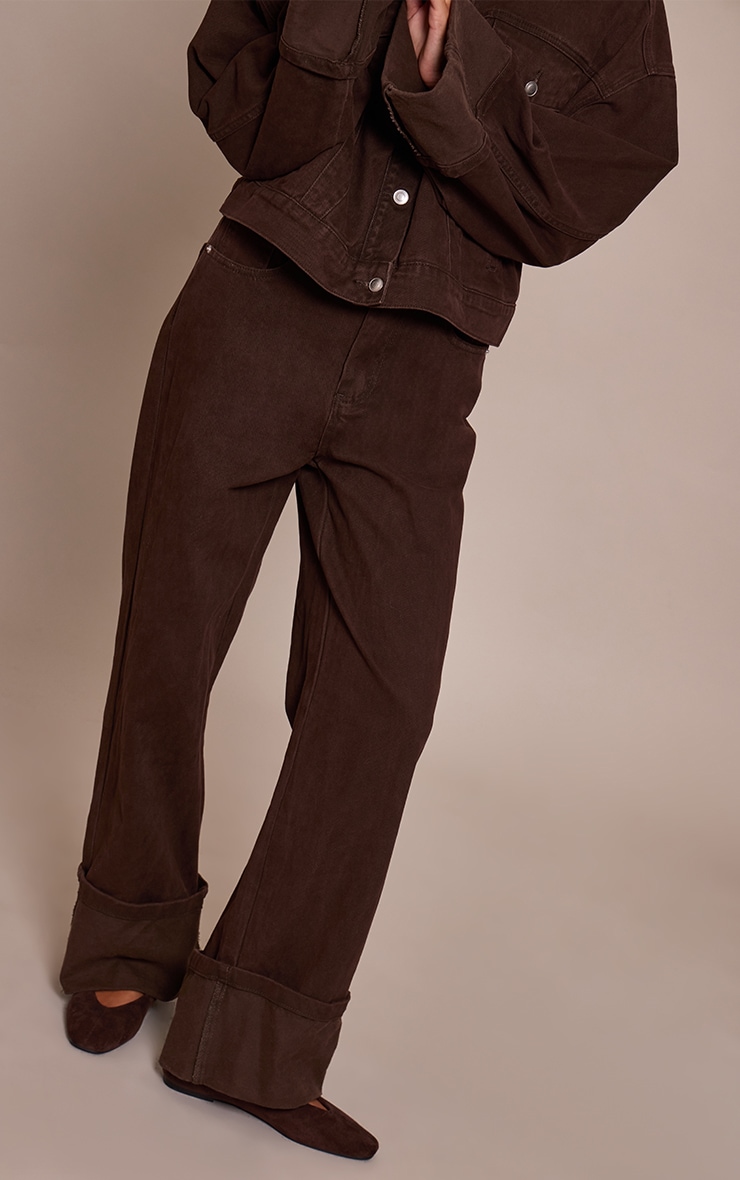 Dark Chocolate Turn Up Hem Jeans image 2
