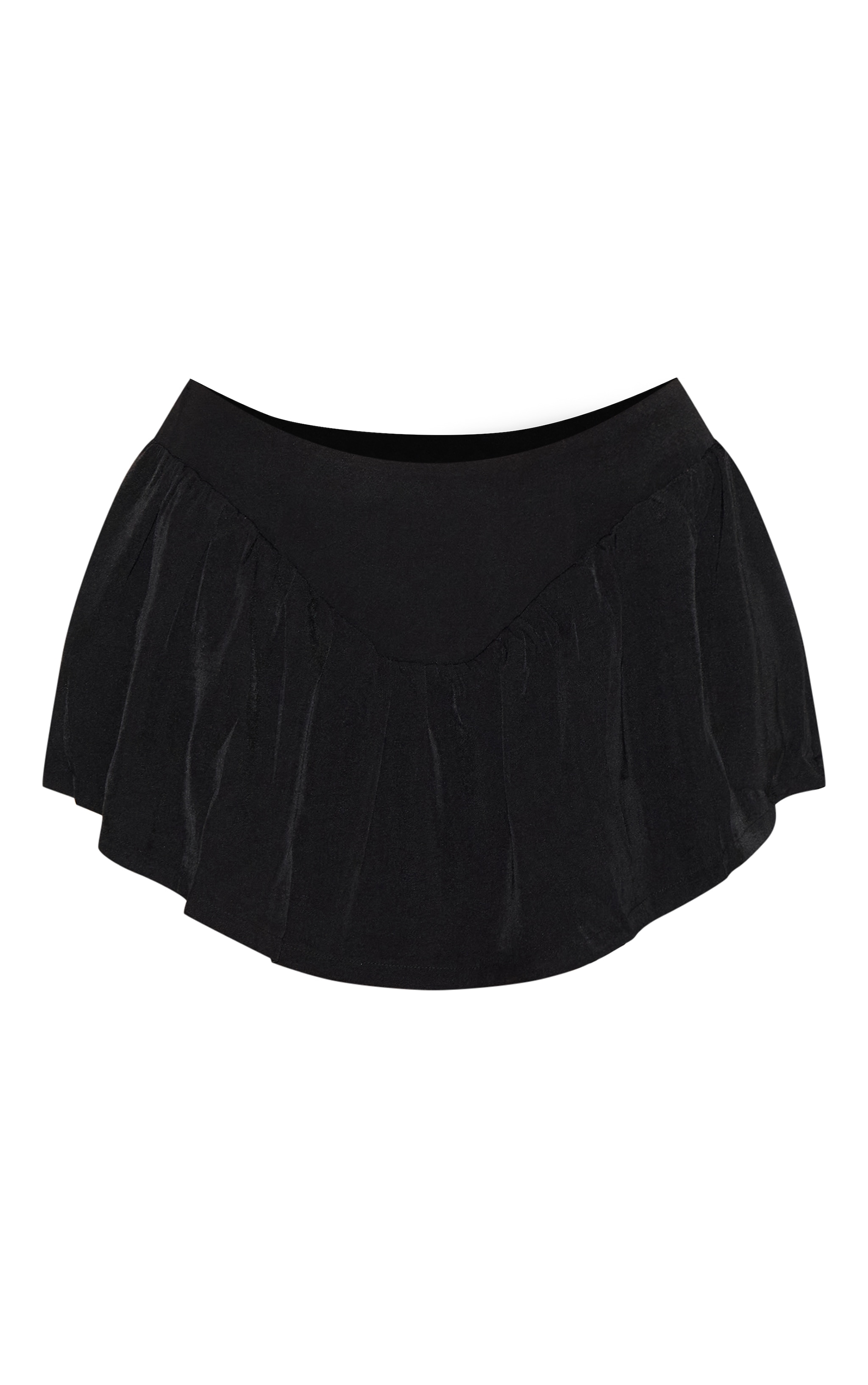Plus Black Dipped Waist Structured A Line Mini Skirt image 6