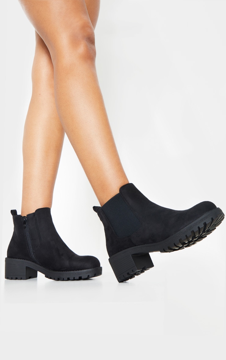 low heel chelsea ankle boot black