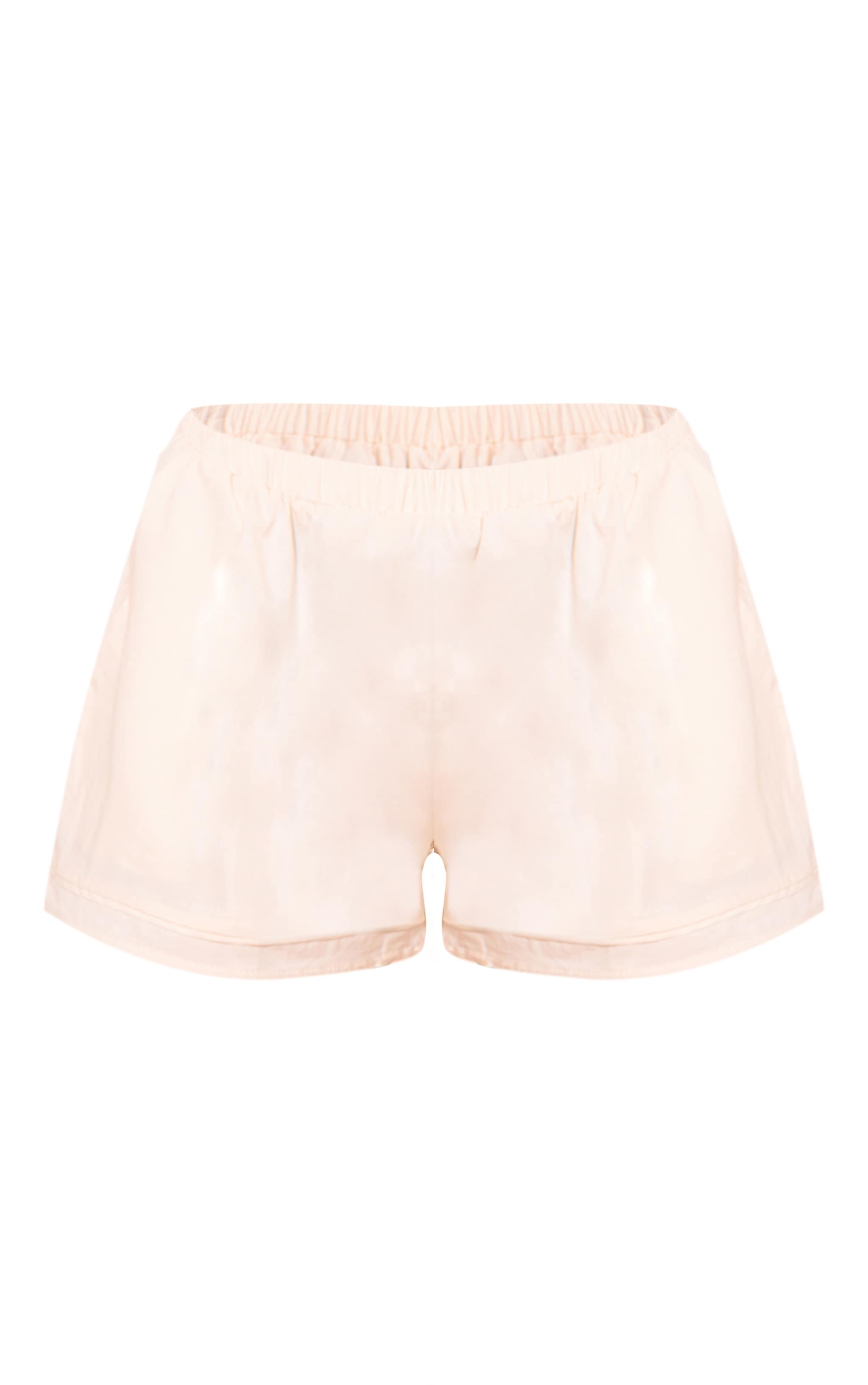 Cream Cotton Woven Pleate Detail Floaty Shorts image 6