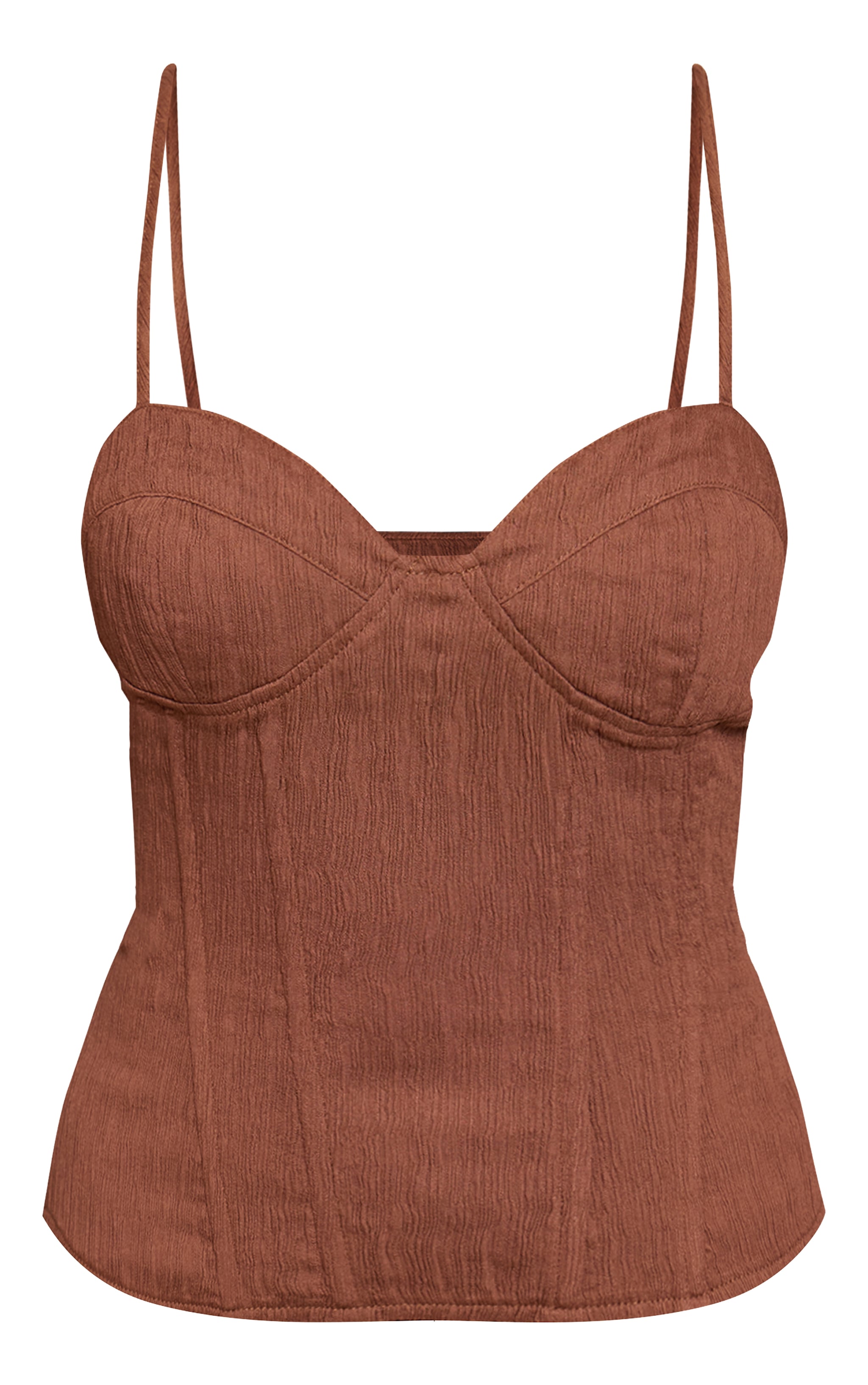 Chocolate Textured Strappy Corset image 5
