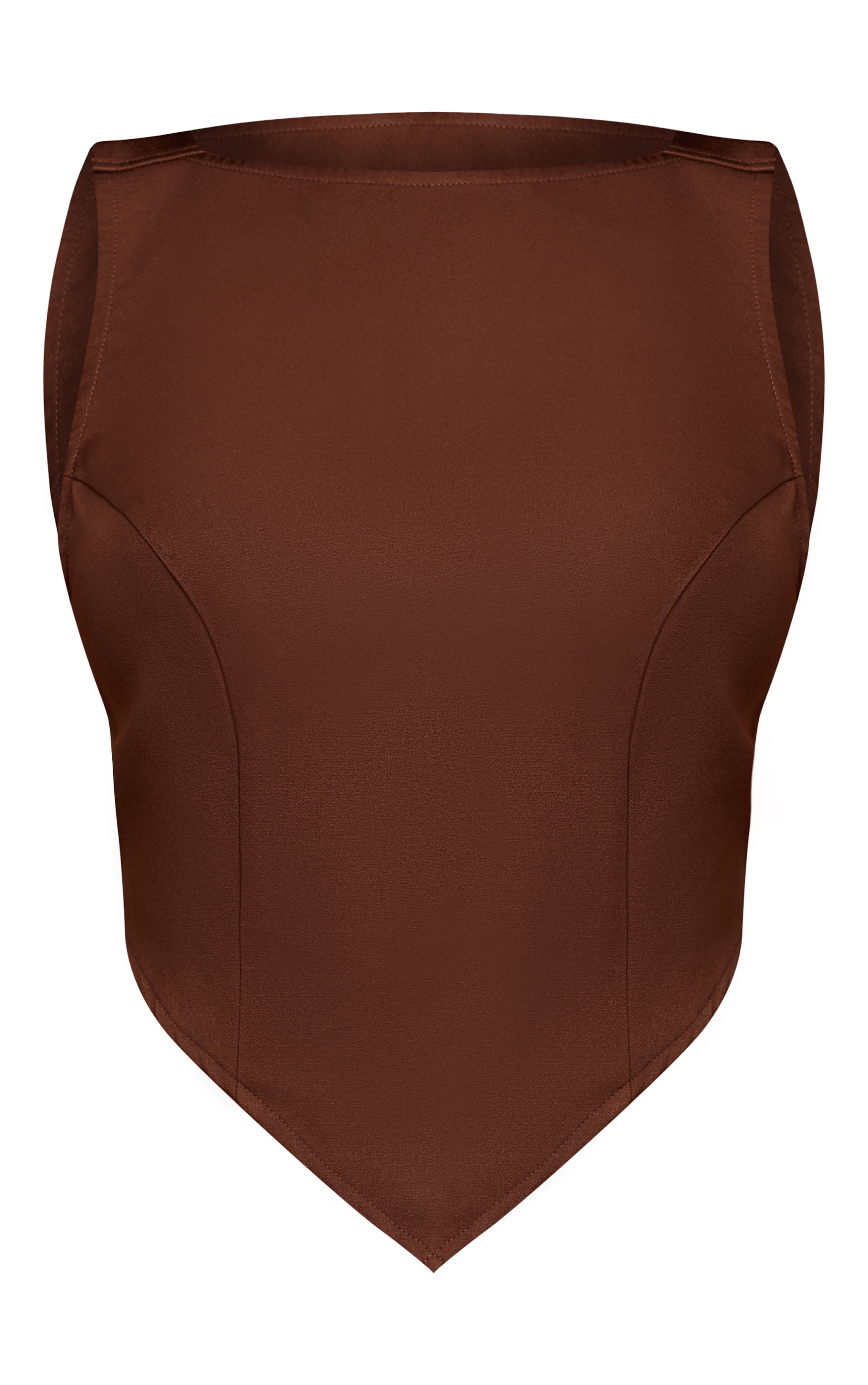 Chocolate Woven Open Back Top image 5