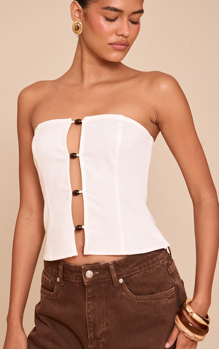 White Beaded Bandeau image 1
